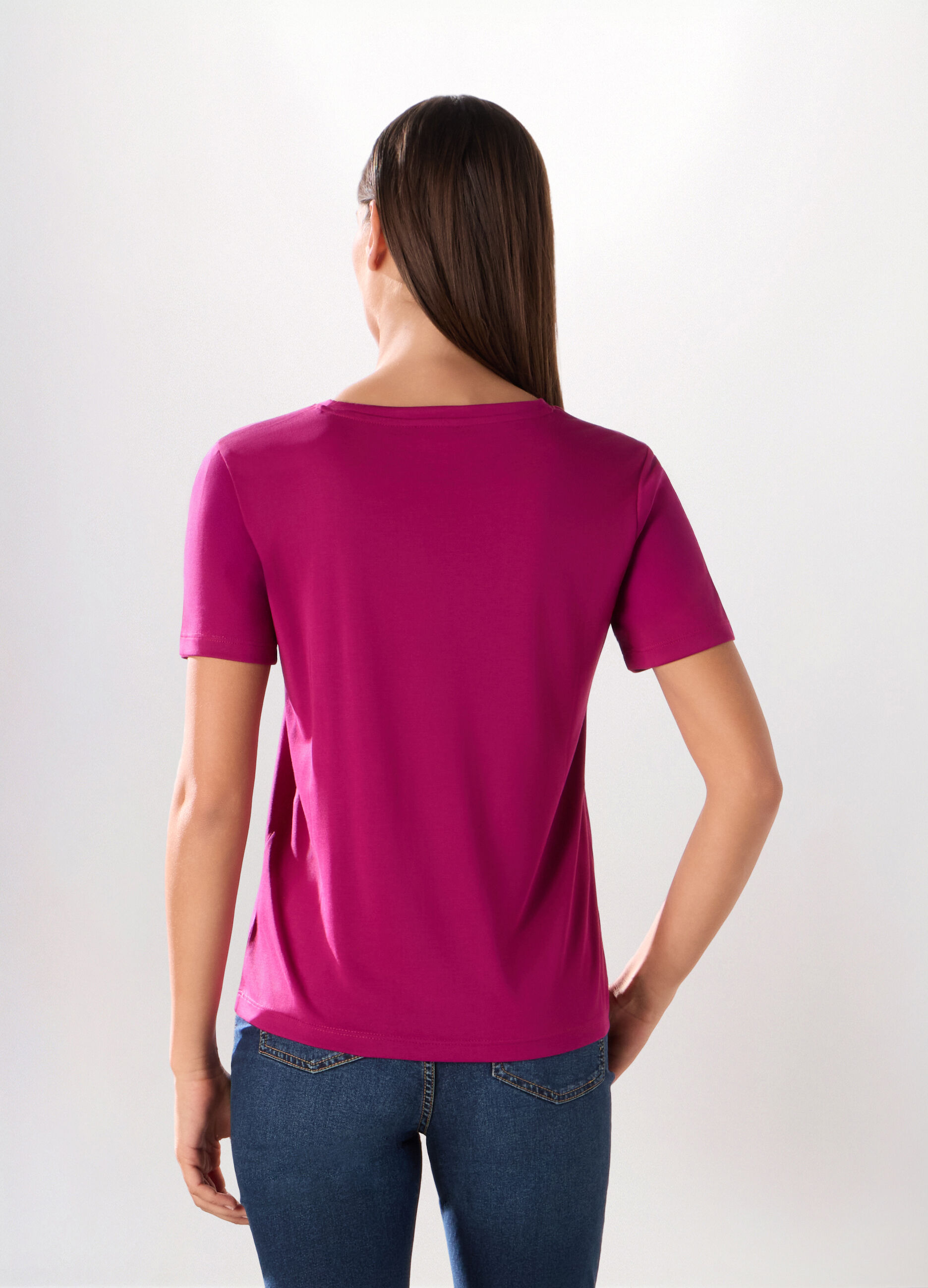 T-shirt in jersey di misto modal donna_1