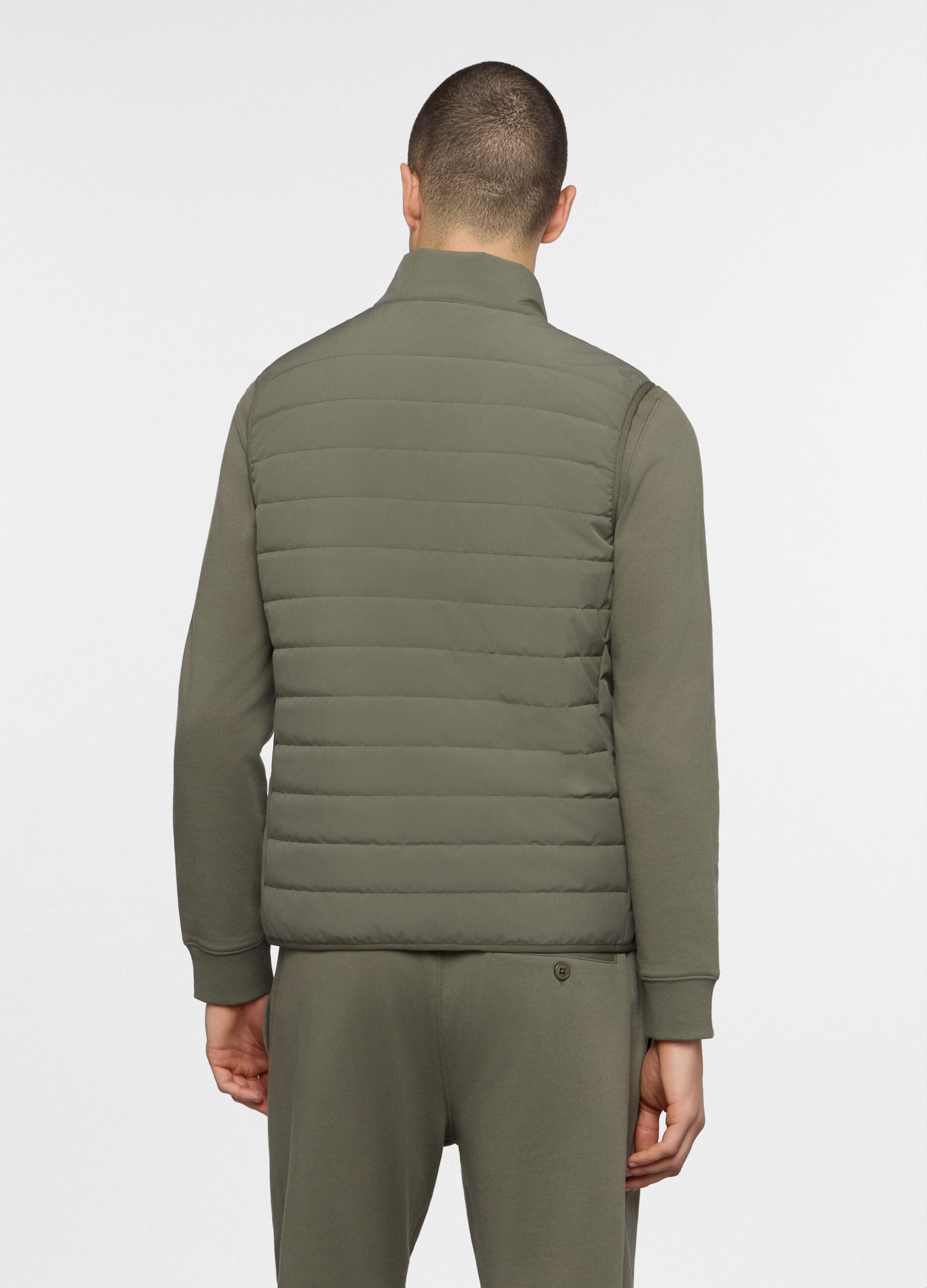 Gilet trapuntato con zip uomo_1