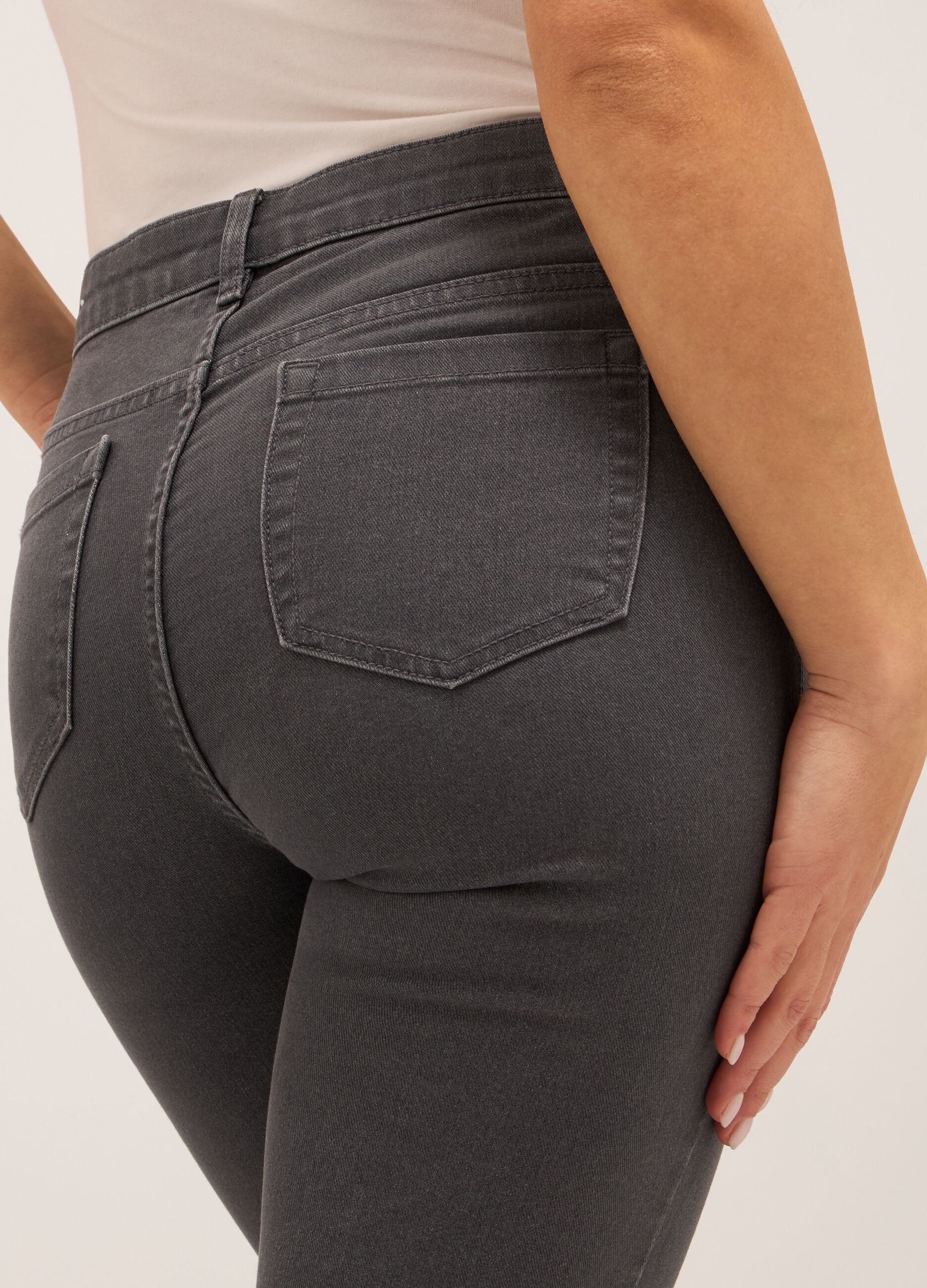 Pantaloni in stretch denim di misto cotone donna_3
