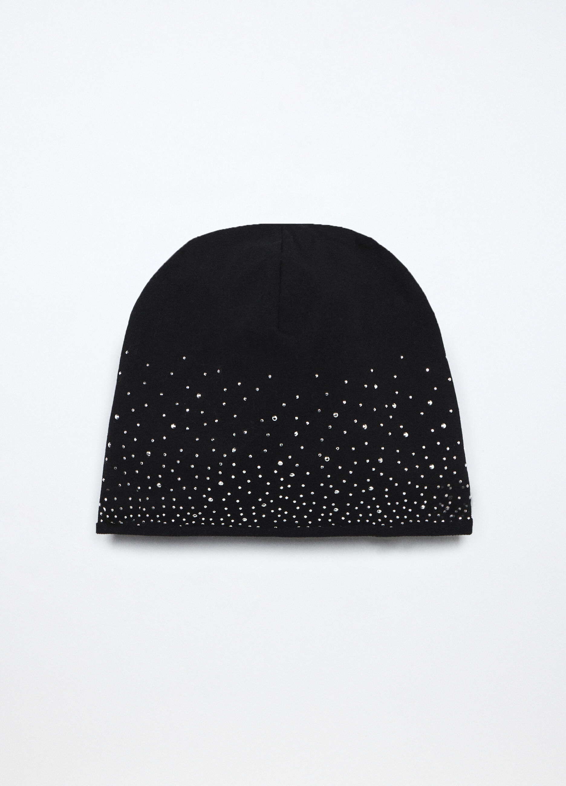 Berretto in cotone stretch con strass_0