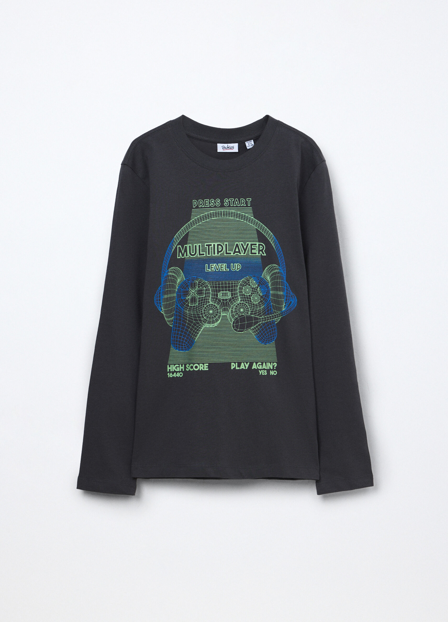 T-shirt in puro cotone a maniche lunghe ragazzo_0