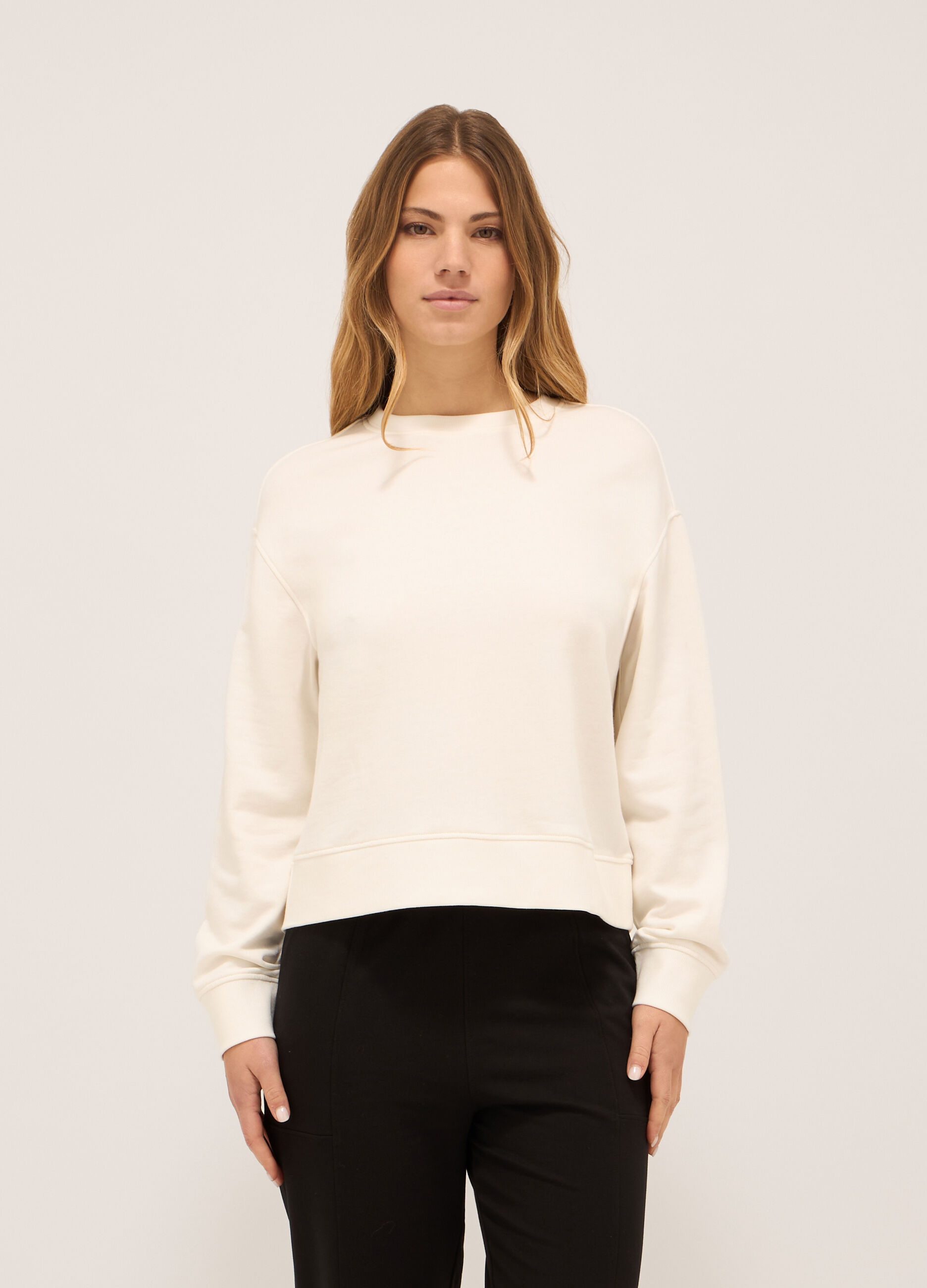 Felpa in french terry di puro cotone donna_0