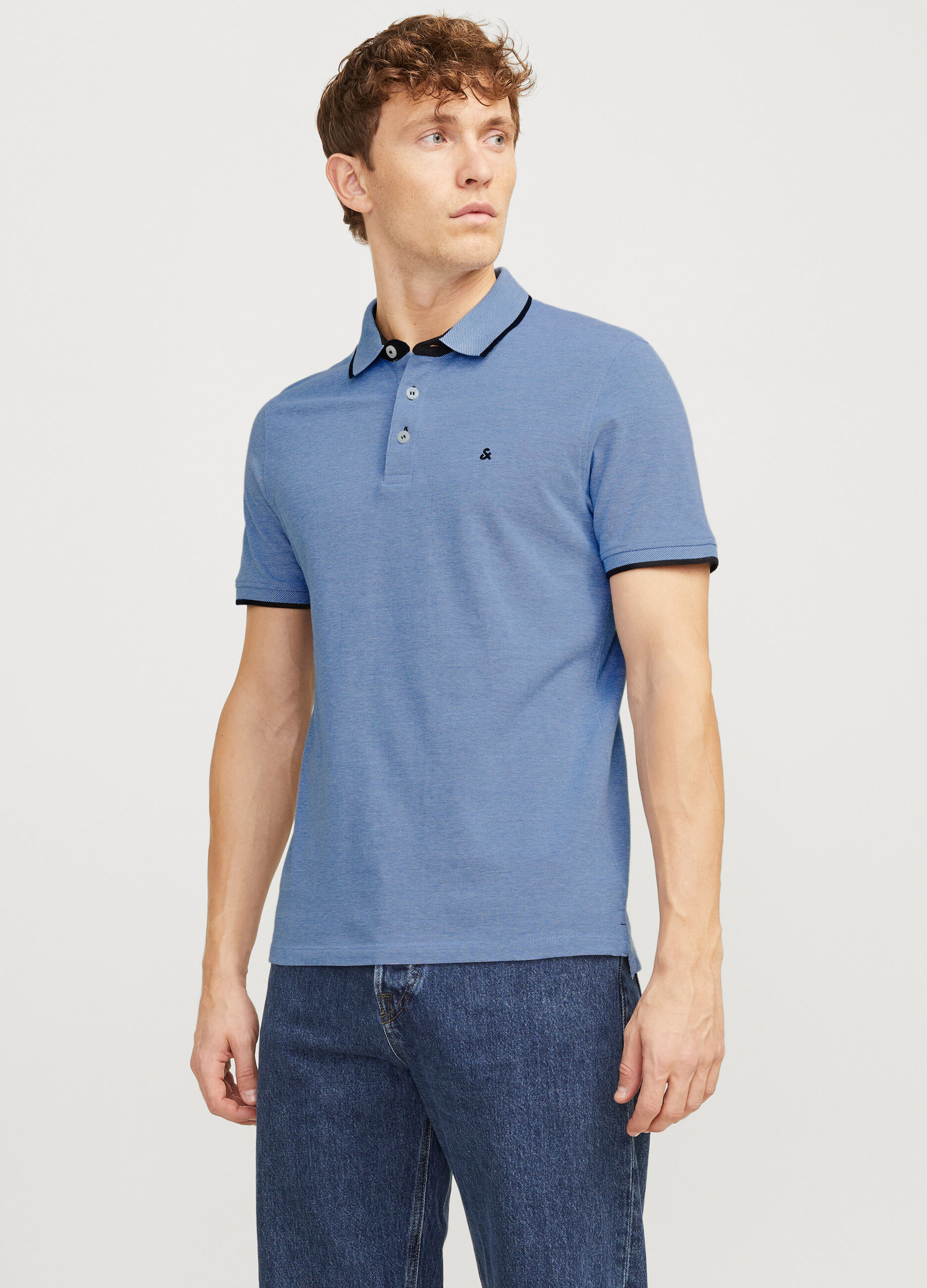 Polo slim fit con dettagli a contrasto uomo_0