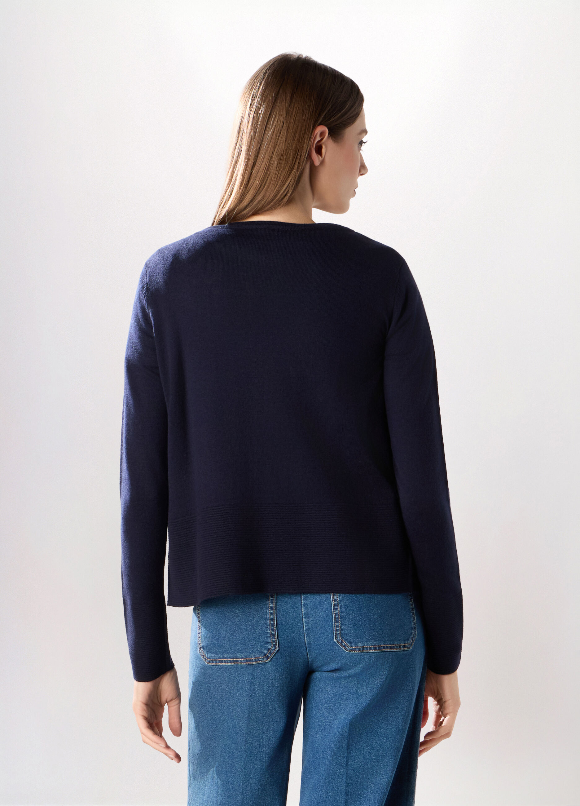 Cardigan tricot misto cotone donna_1