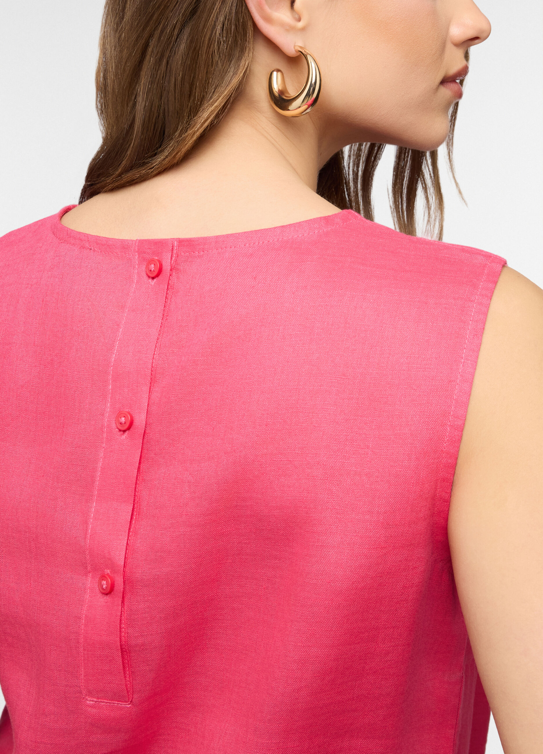 Blusa girocollo Fit Regular in puro lino donna_2