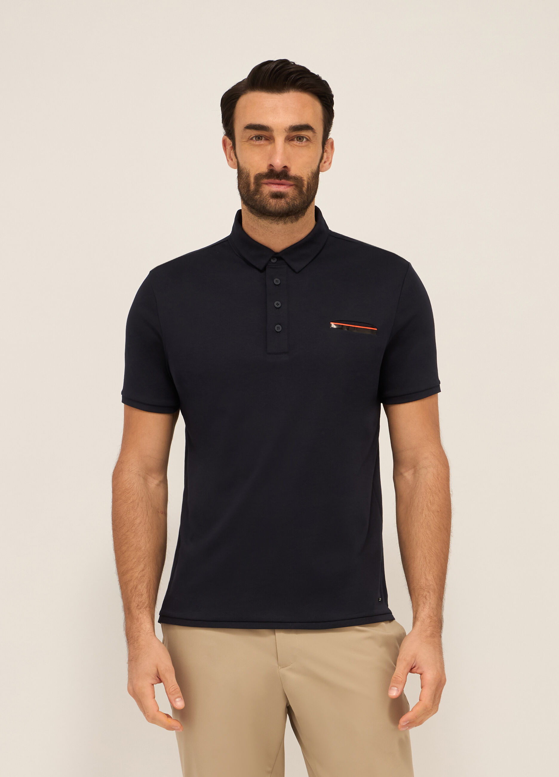 Polo a maniche corte in puro cotone uomo_0