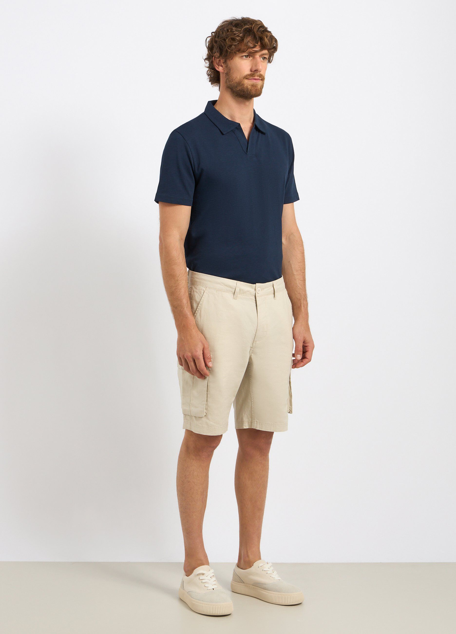 Bermuda cargo in misto lino uomo_0