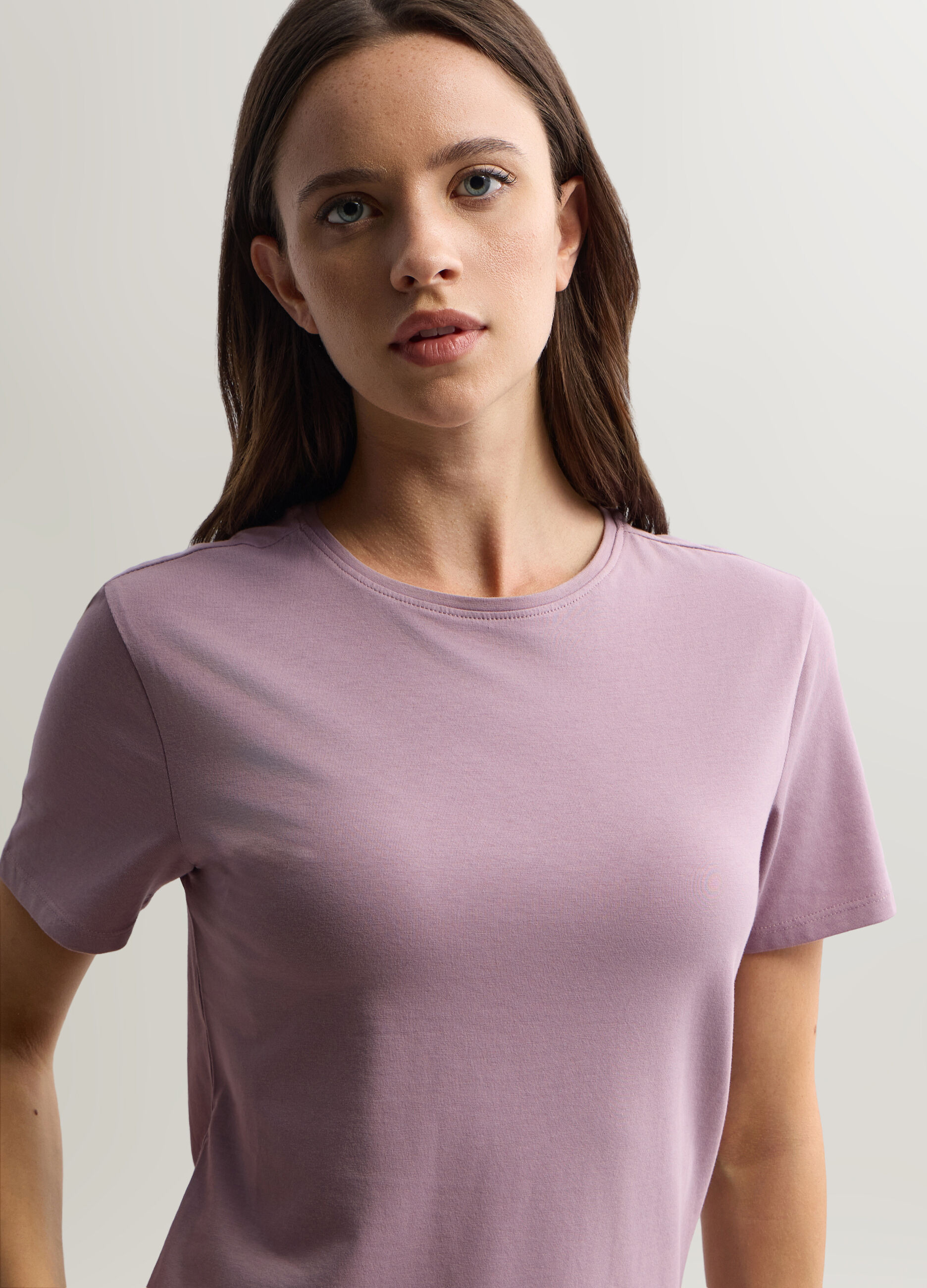 T-shirt girocollo stretch donna_2