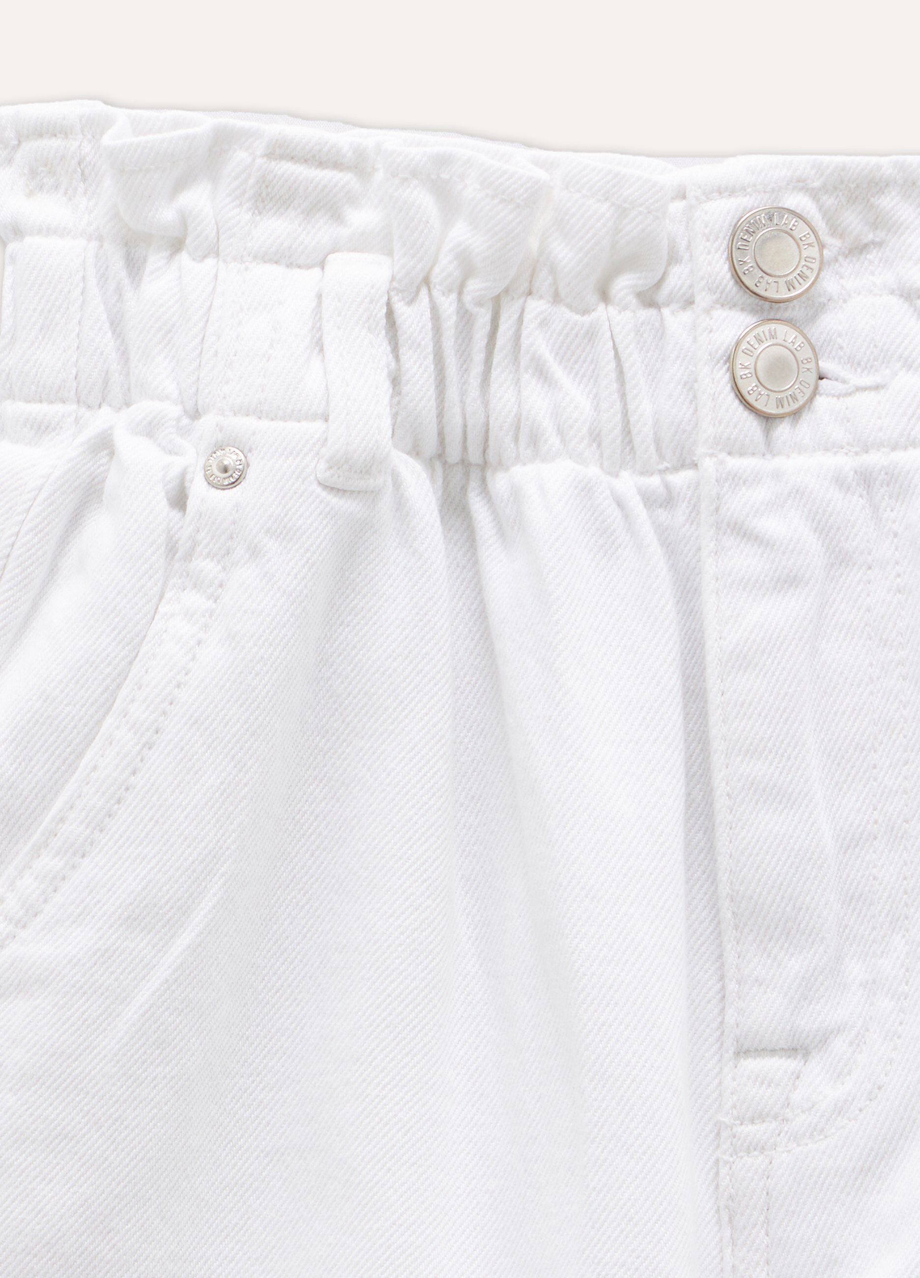 Shorts in denim di puro cotone ragazza_1