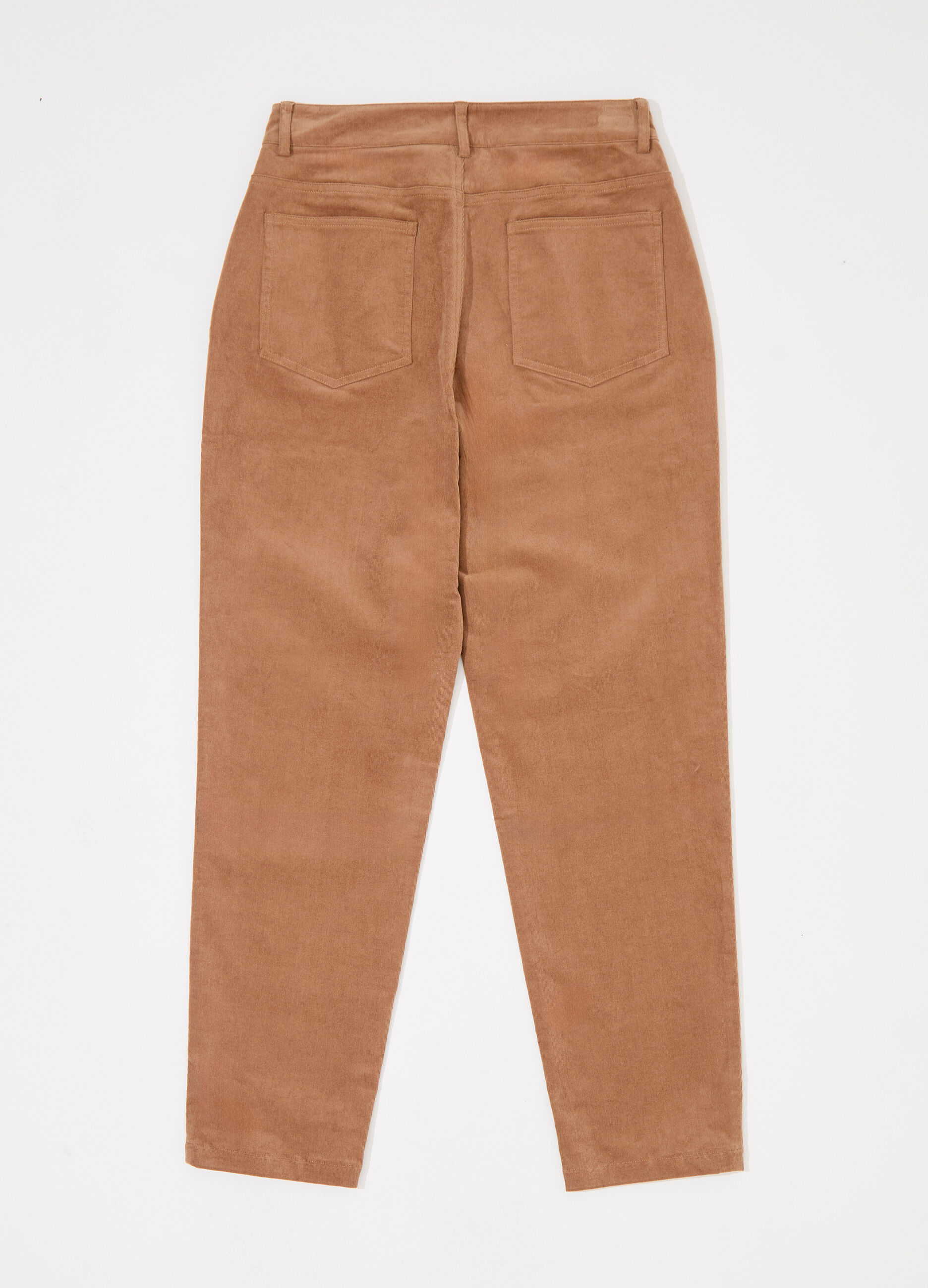 Pantalone dritto in costina di velluto stretch donna_5