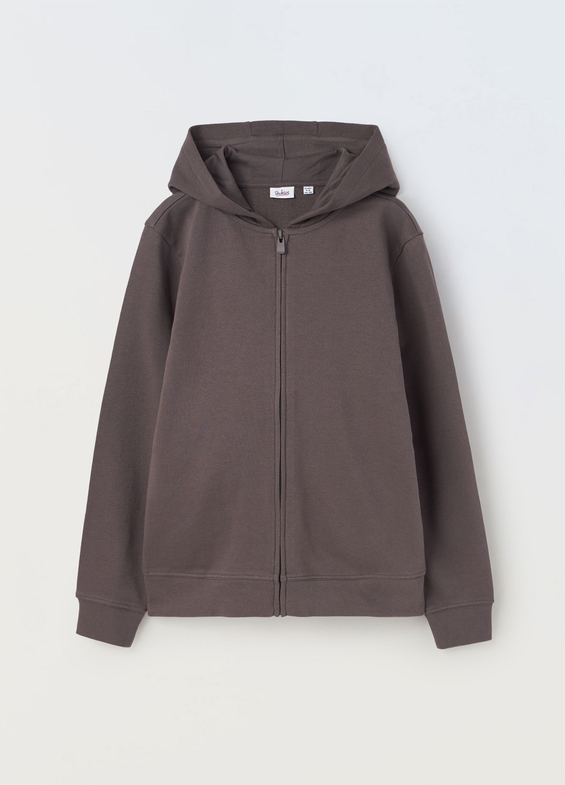Felpa full zip in puro cotone con cappuccio ragazzo_0