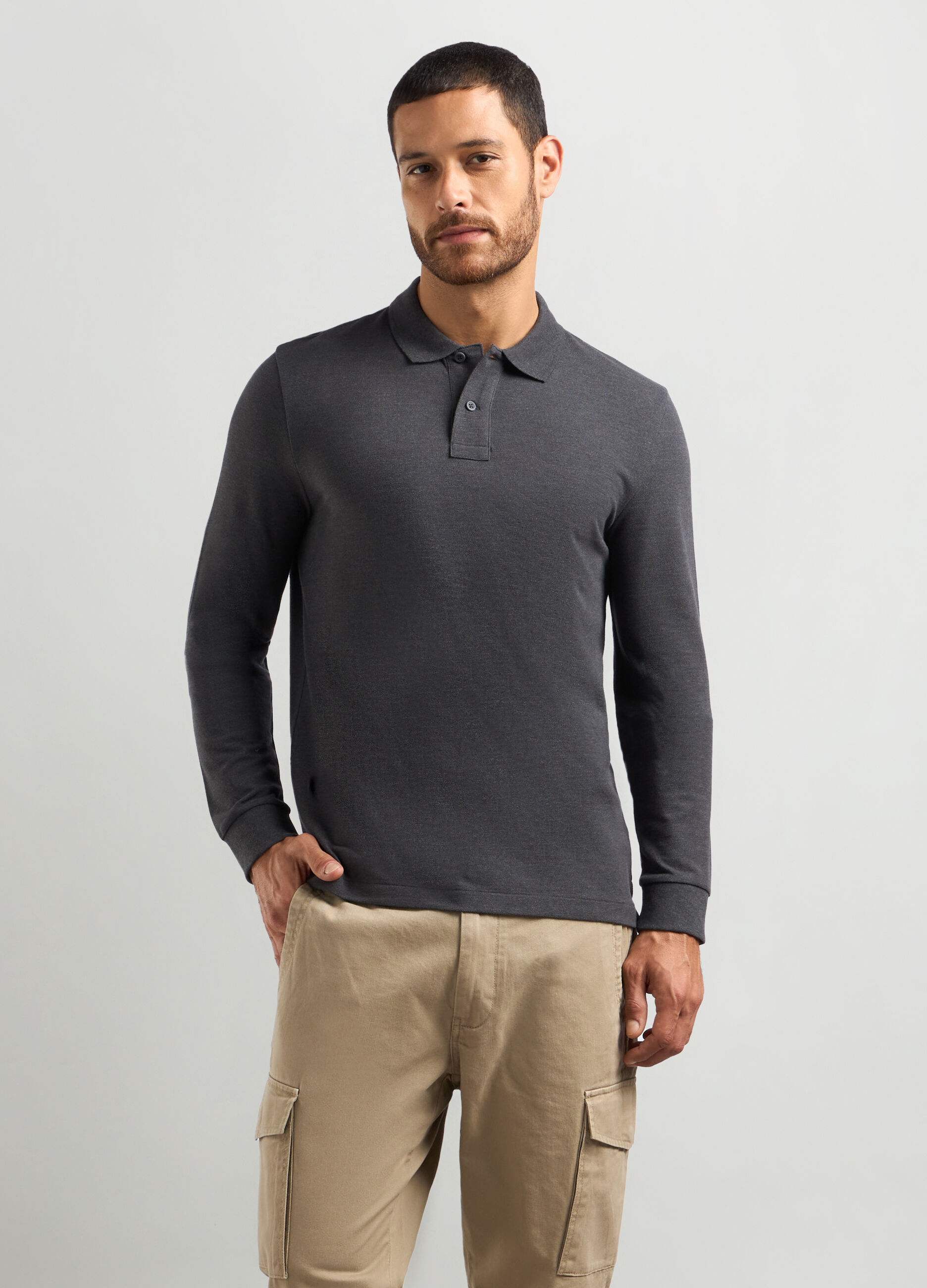 Polo in piquet misto cotone uomo_0