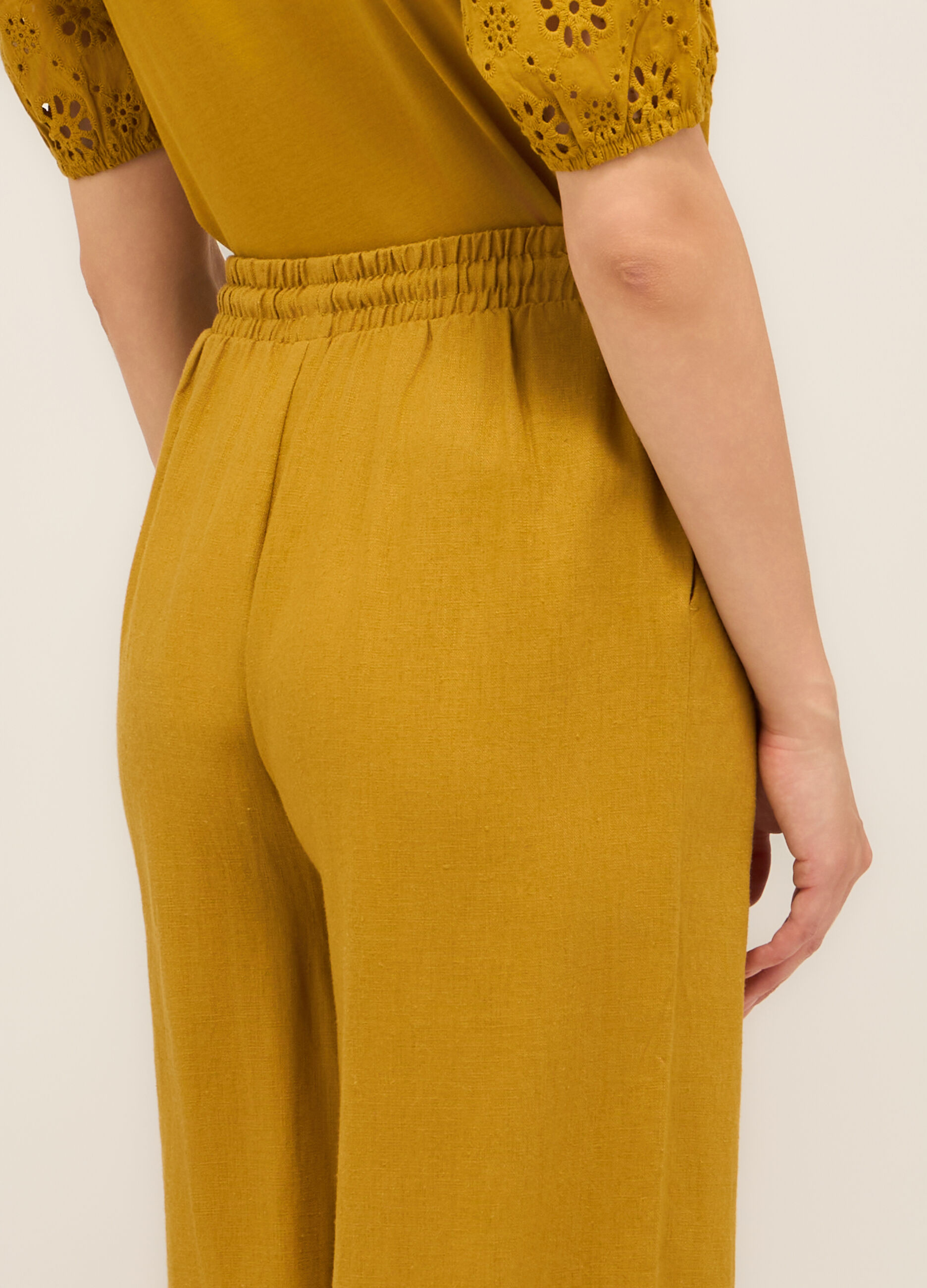 Pantaloni palazzo misto lino donna_2
