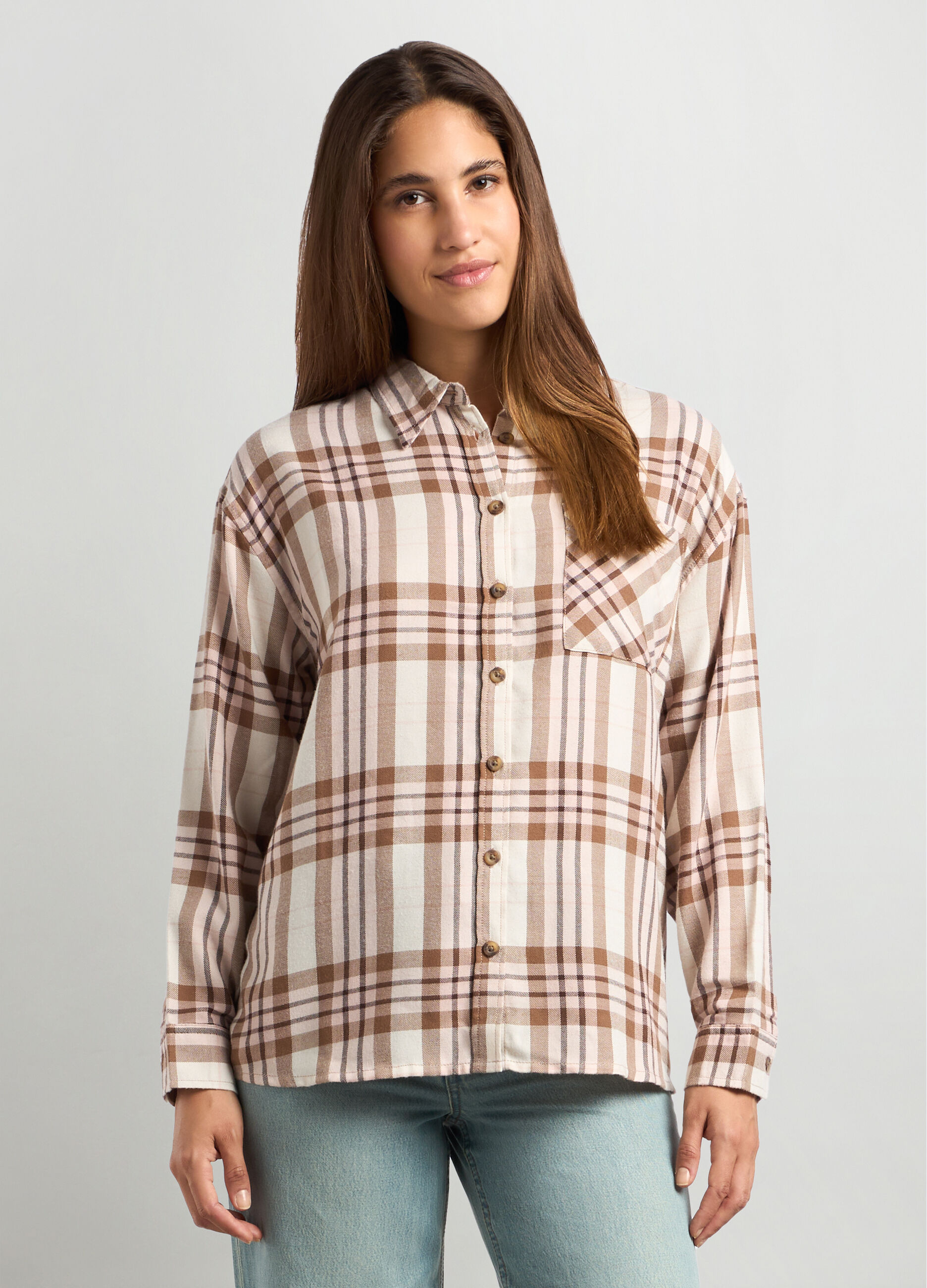 Camicia in flanella a quadri donna_0