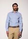 Camicia regular fit in misto cotone con micromotivo uomo_0