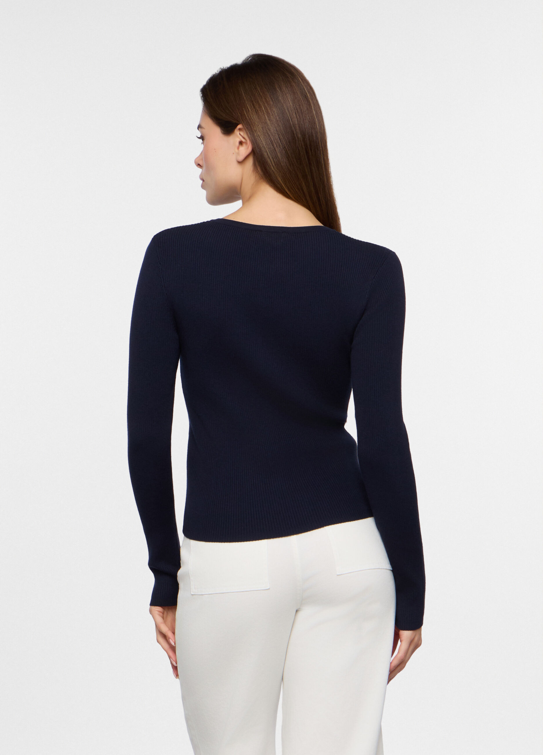 Cardigan in costina misto viscosa donna_1