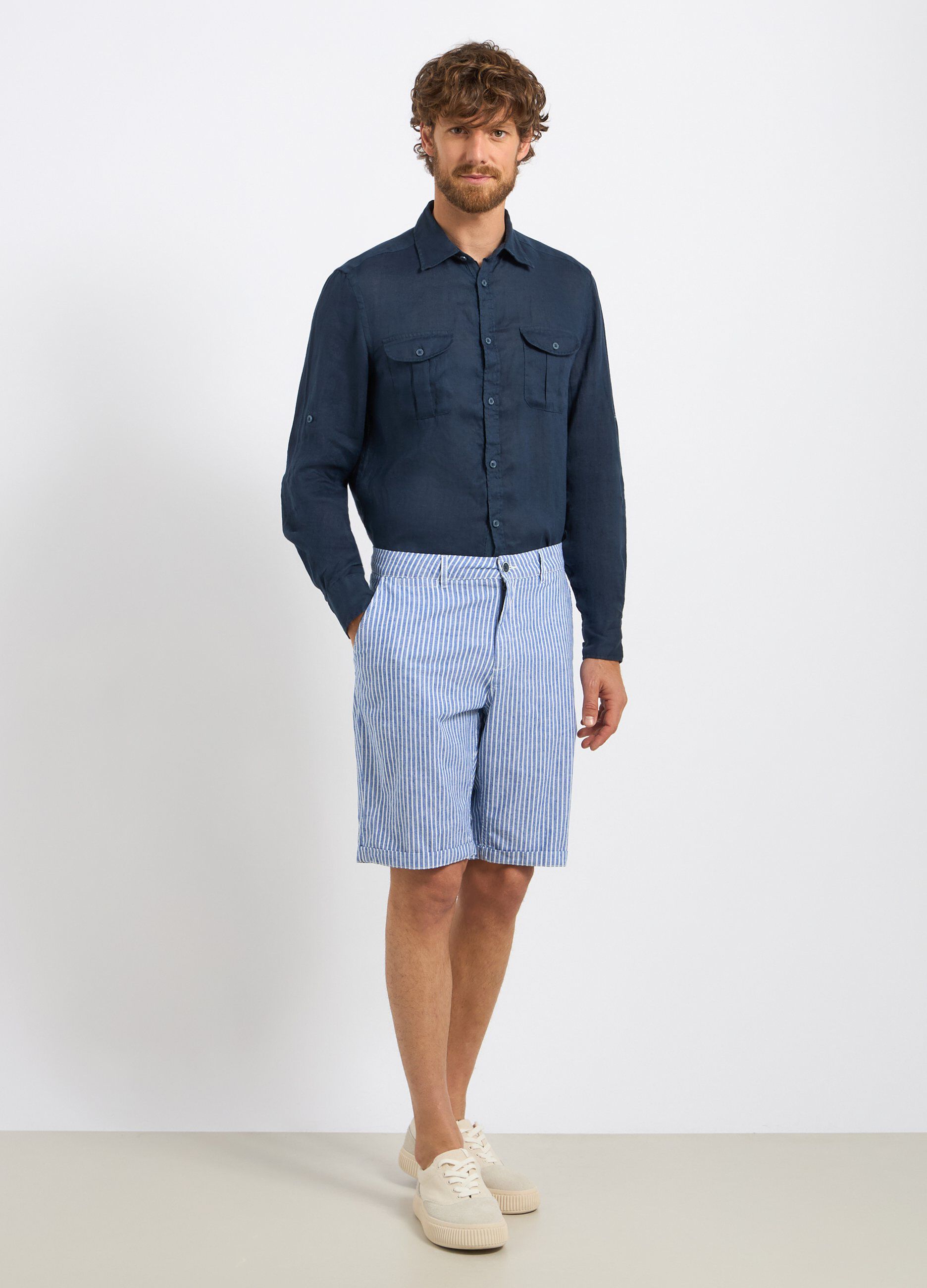 Bermuda in misto lino uomo_0