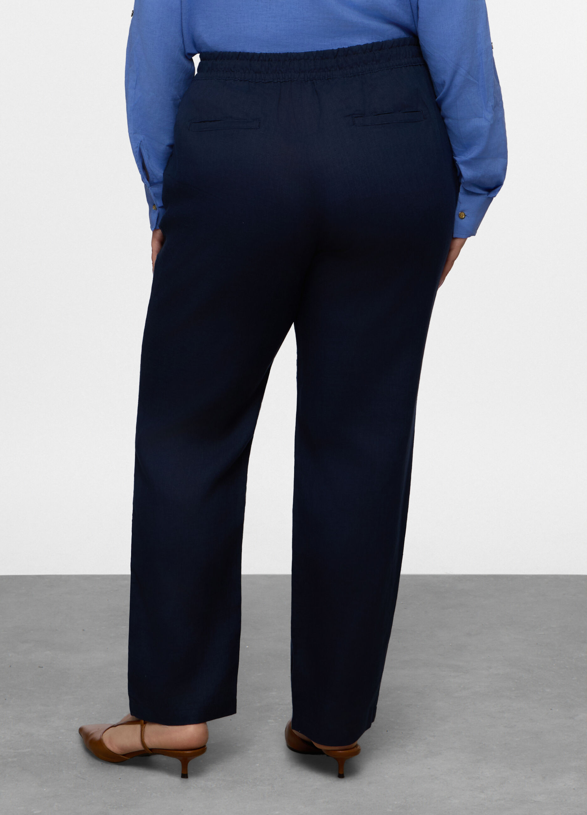 Pantaloni Fit Relaxed in puro lino donna curvy_1