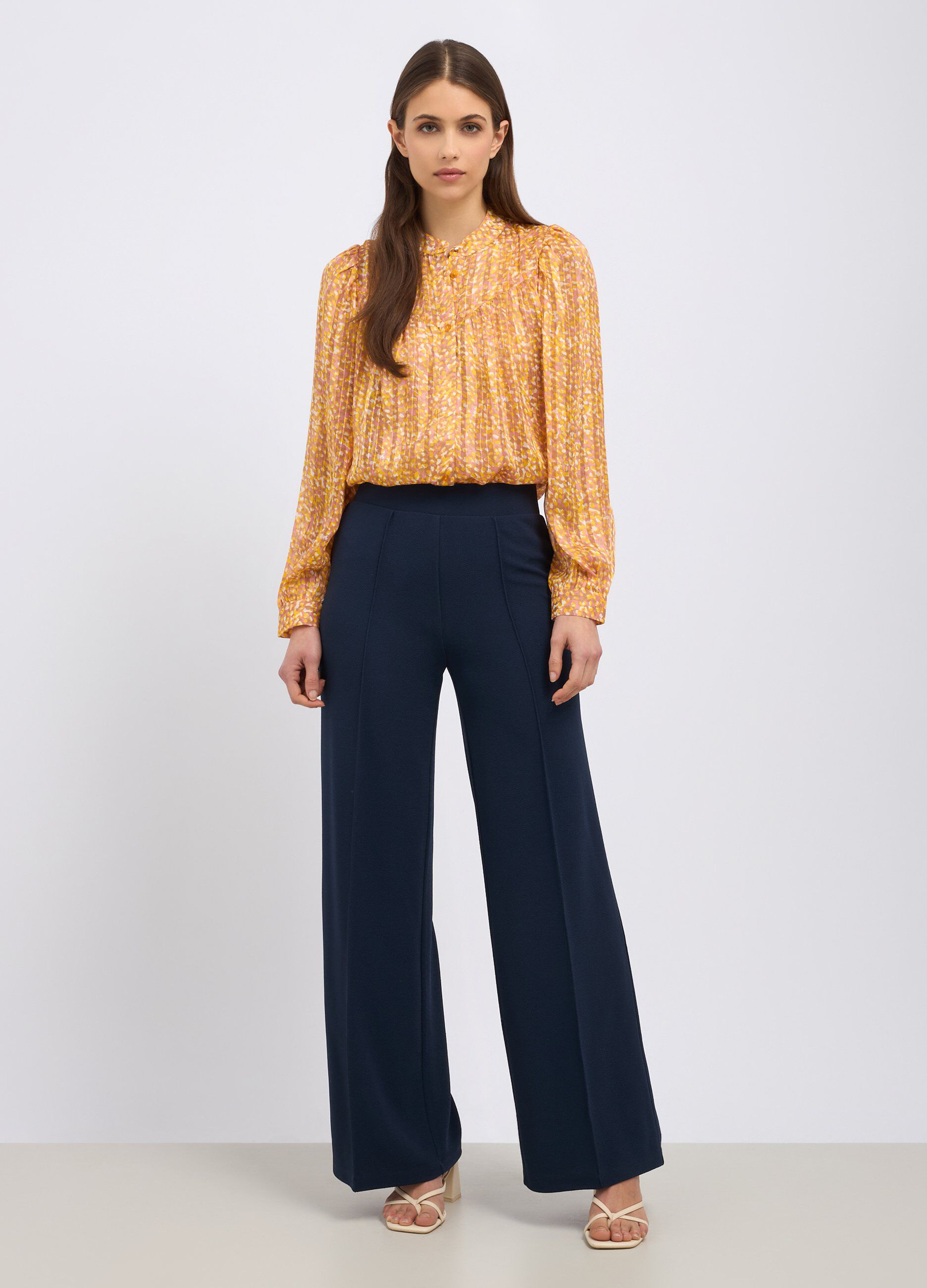 Pantaloni palazzo in crêpe donna_0