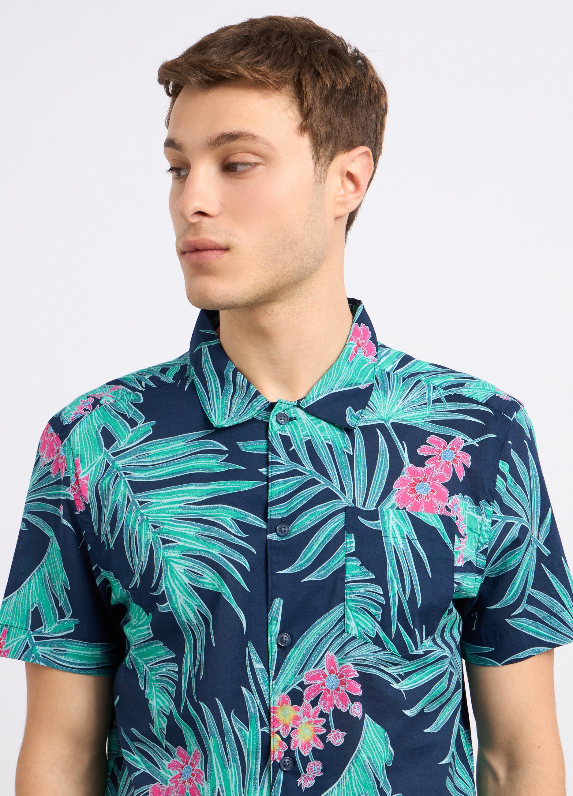 Camicia in puro cotone con stampa uomo_2