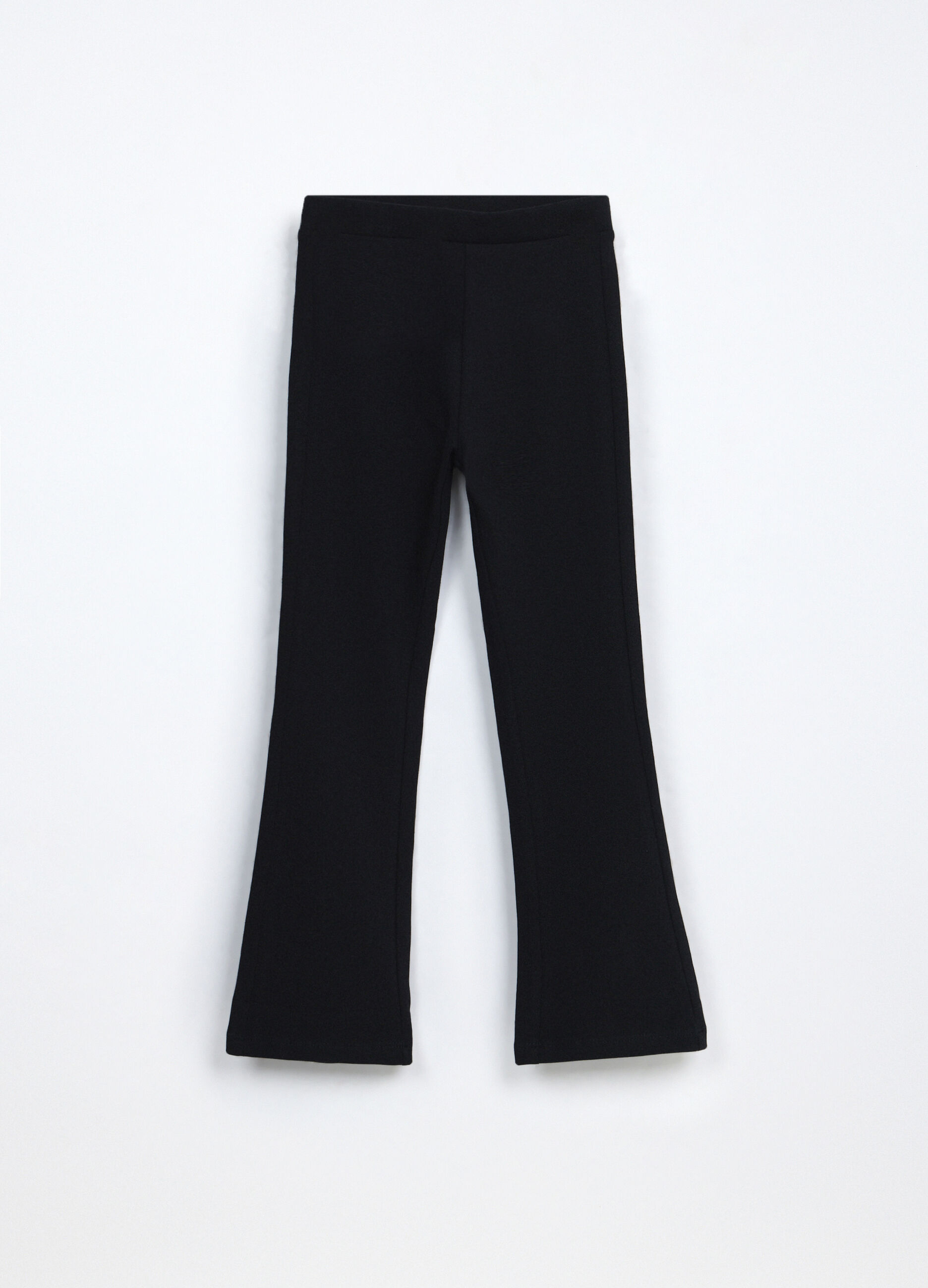 Leggings flare fit in jersey di cotone stretch bambina_0