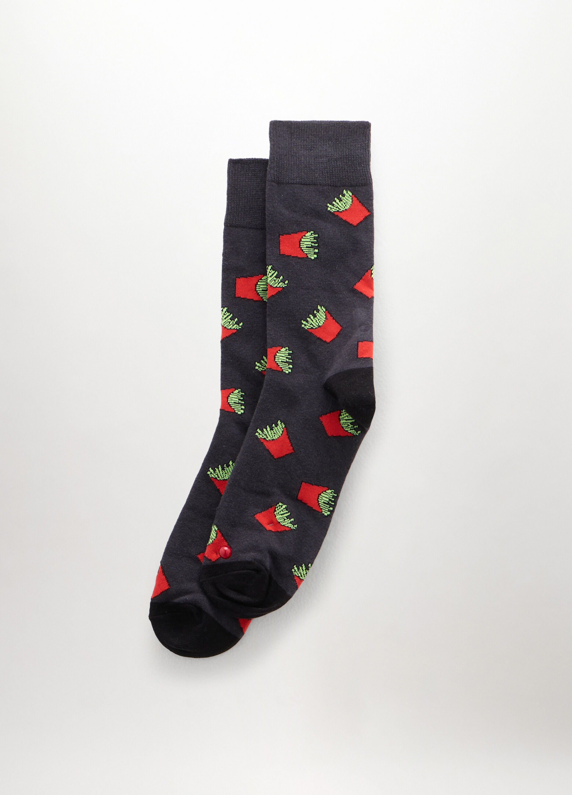 Calze corte in cotone stretch a fantasia uomo_0