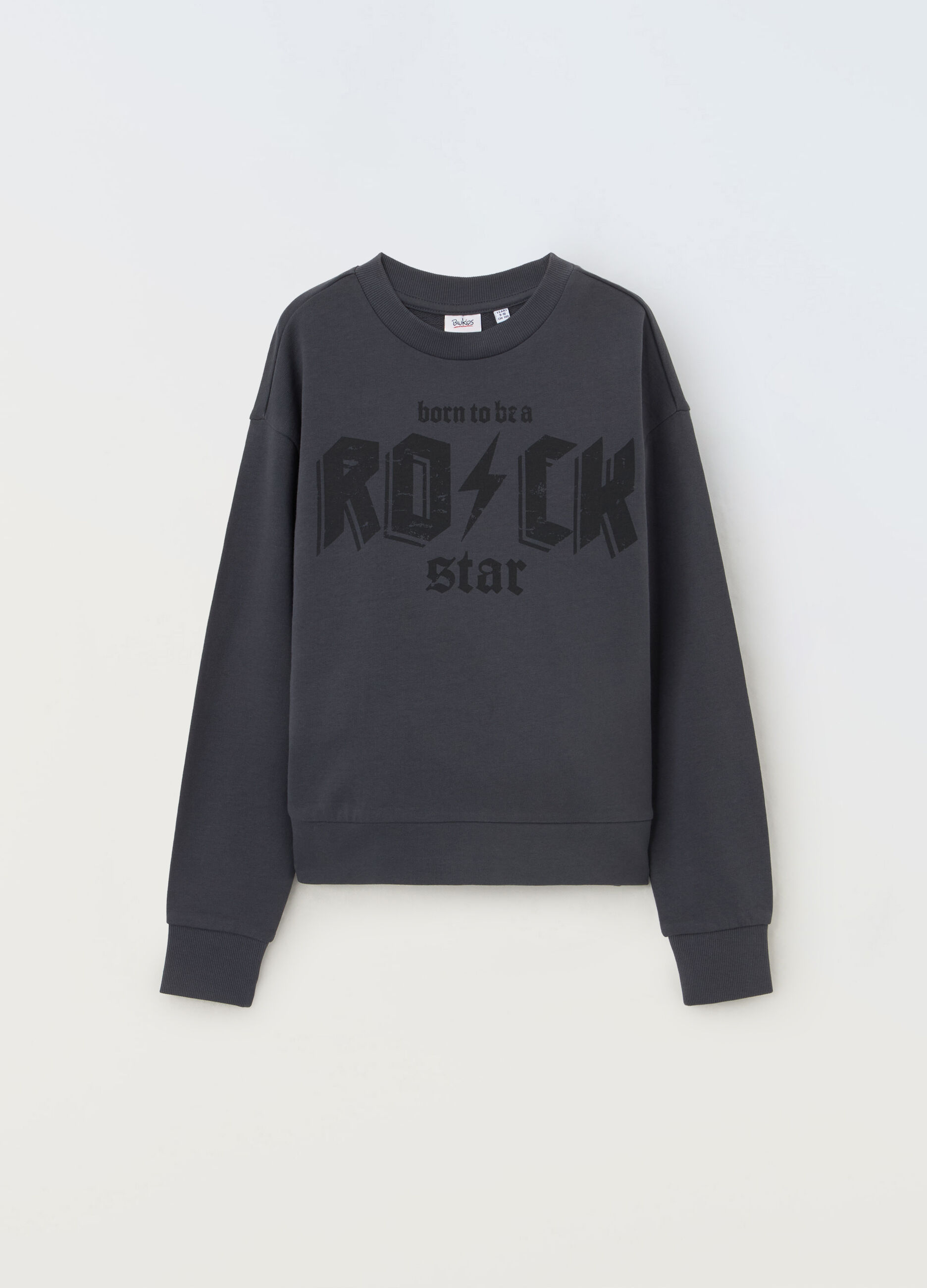 Felpa girocollo in puro cotone ragazza_0