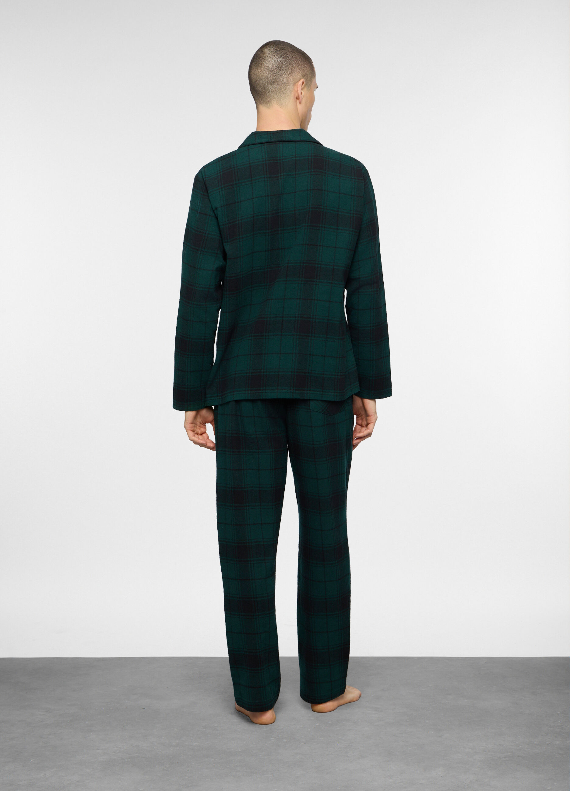 Pigiama lungo con camicia in flanella uomo_1