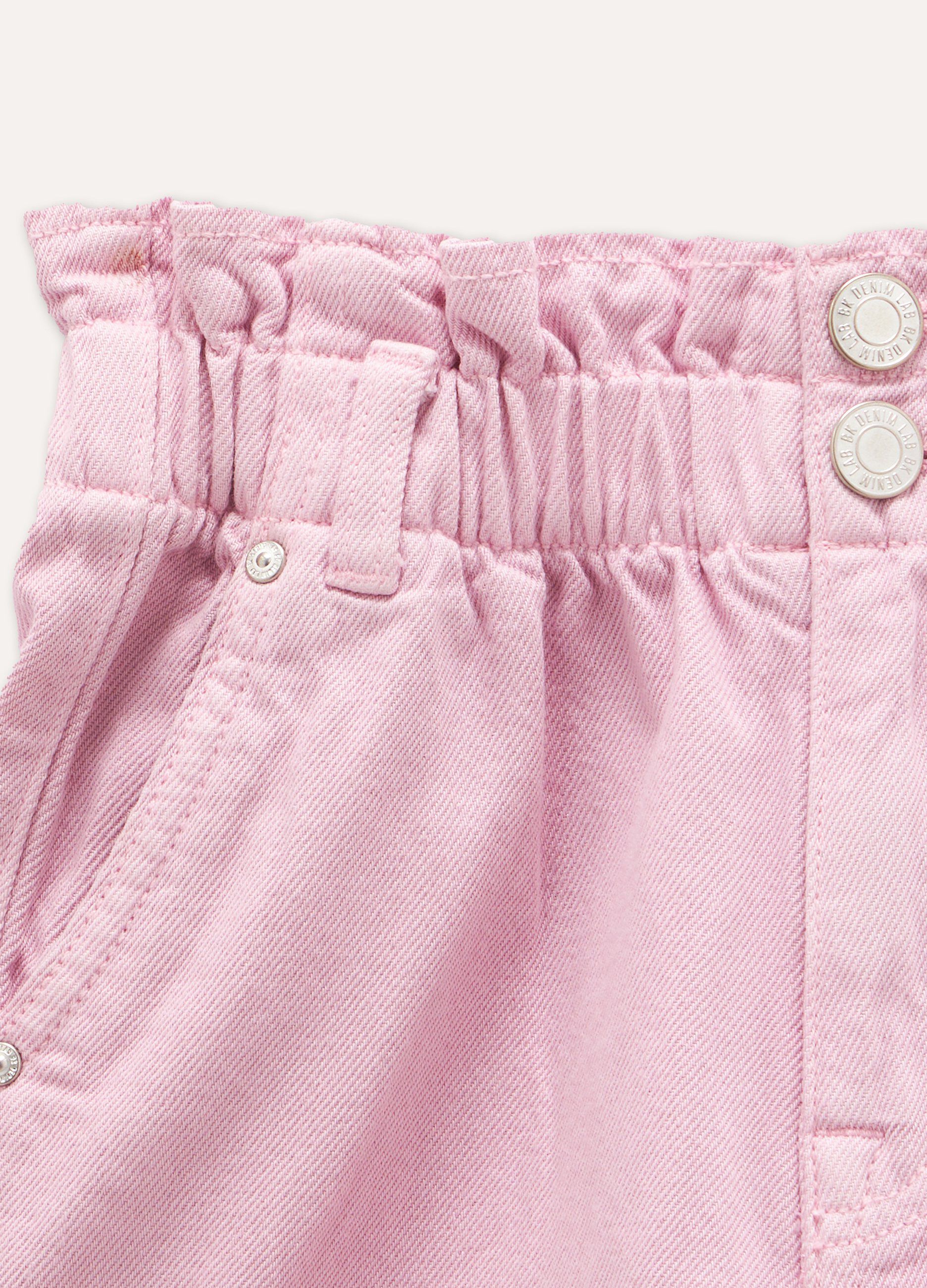 Shorts in denim di puro cotone ragazza_1
