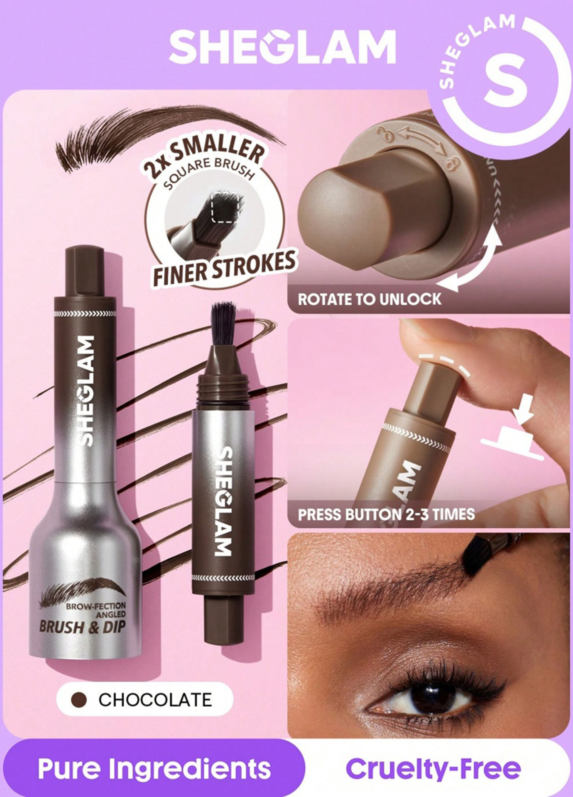 Kit Sopracciglia Brow-fection Angled Brush & Dip - 08 Chocolate_6