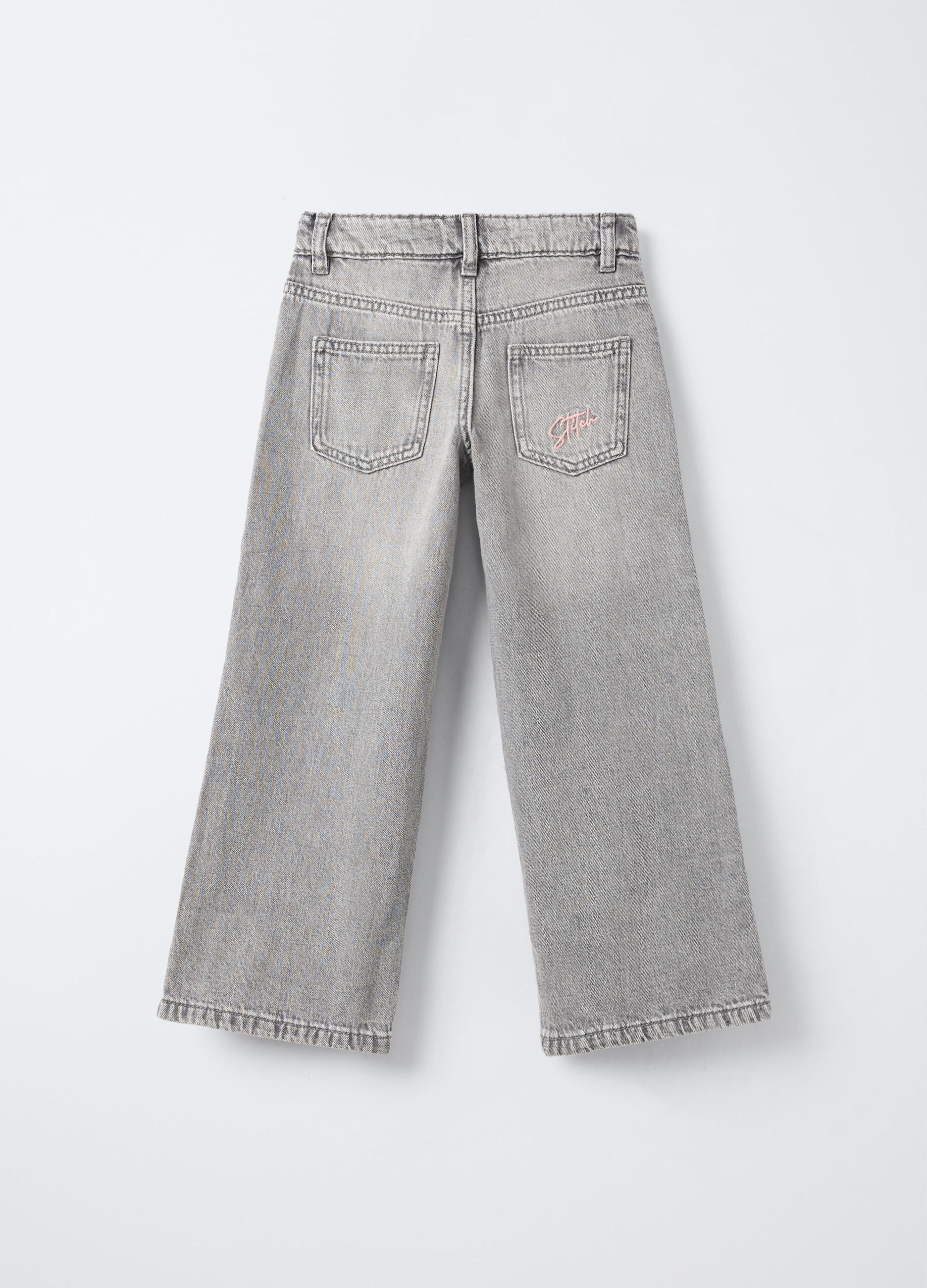 Pantaloni Disney in denim di cotone misto viscosa Wide Leg bambina_1