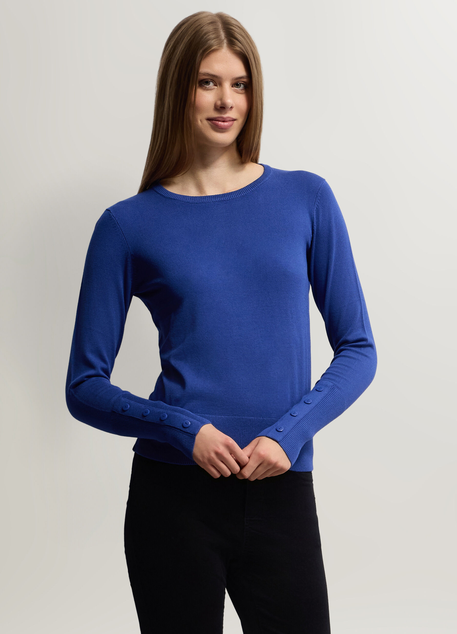 Maglia girocollo rasata donna_0