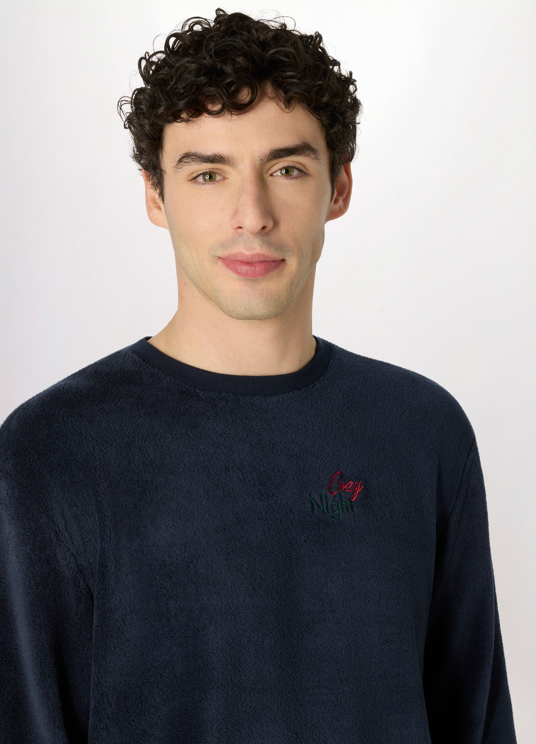 Pigiama in pile con ricamo uomo_2