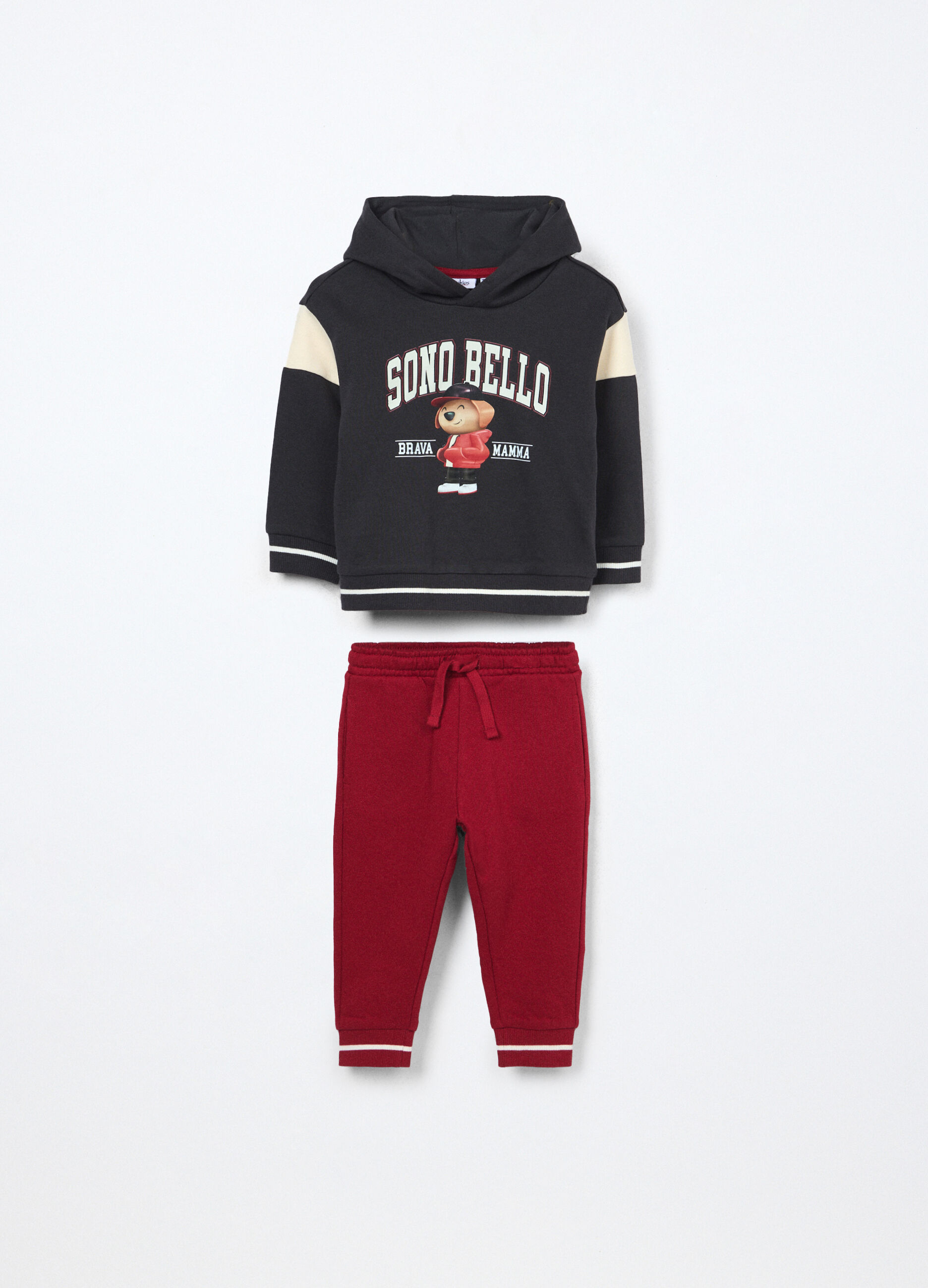 Jogging set in french terry di puro cotone neonato_0