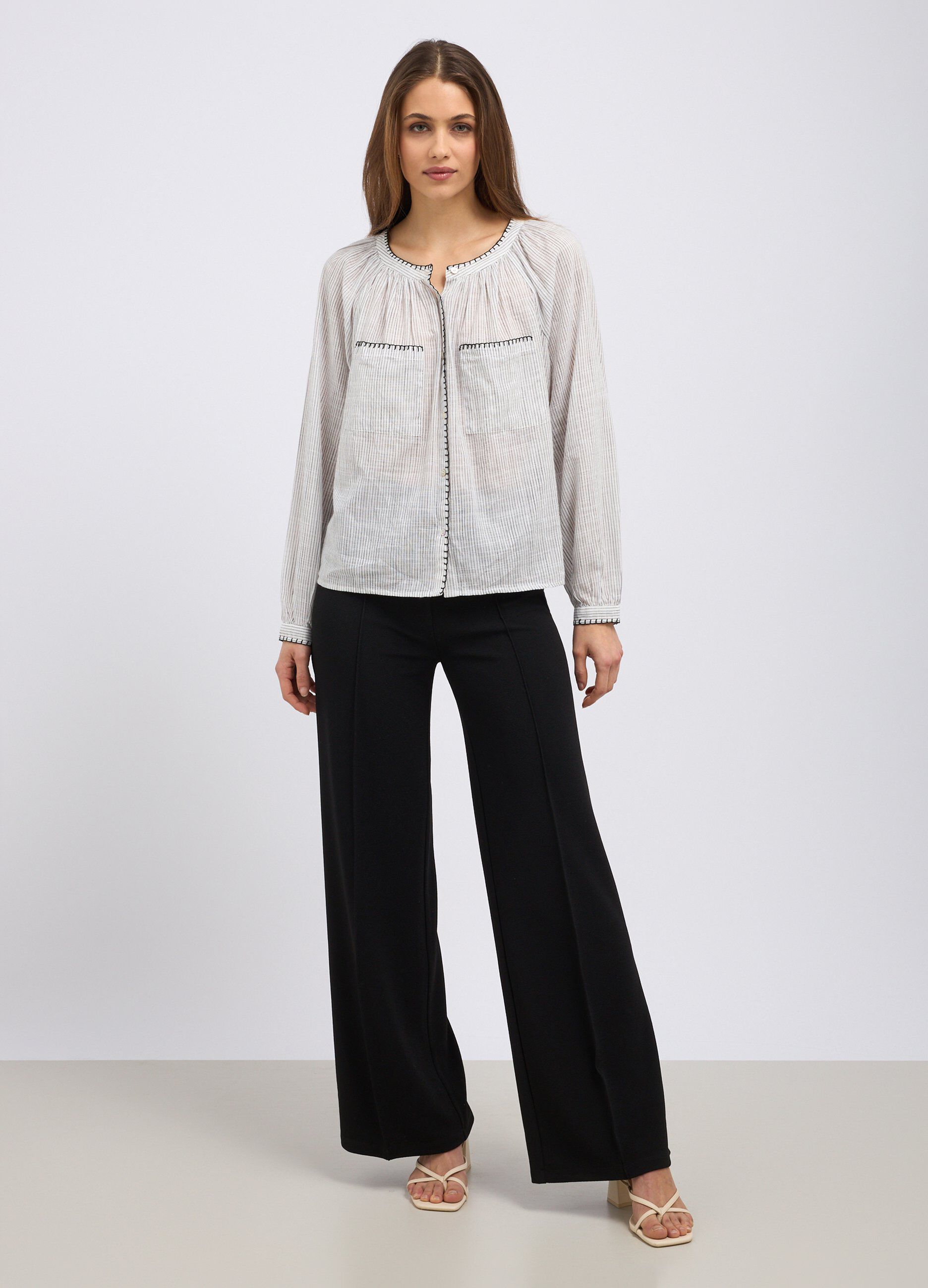Pantaloni palazzo in crêpe donna_0