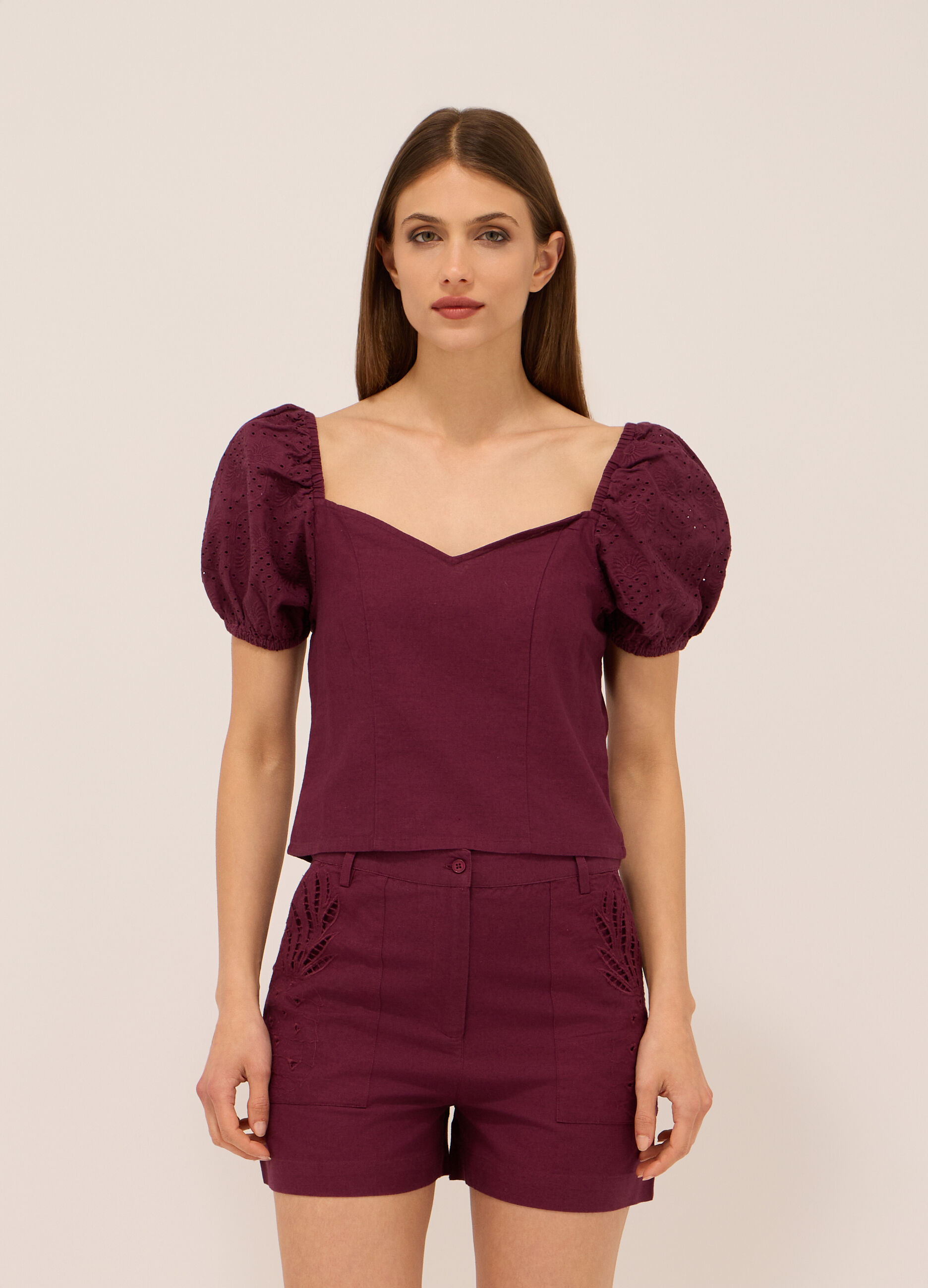 Blusa misto lino donna_0
