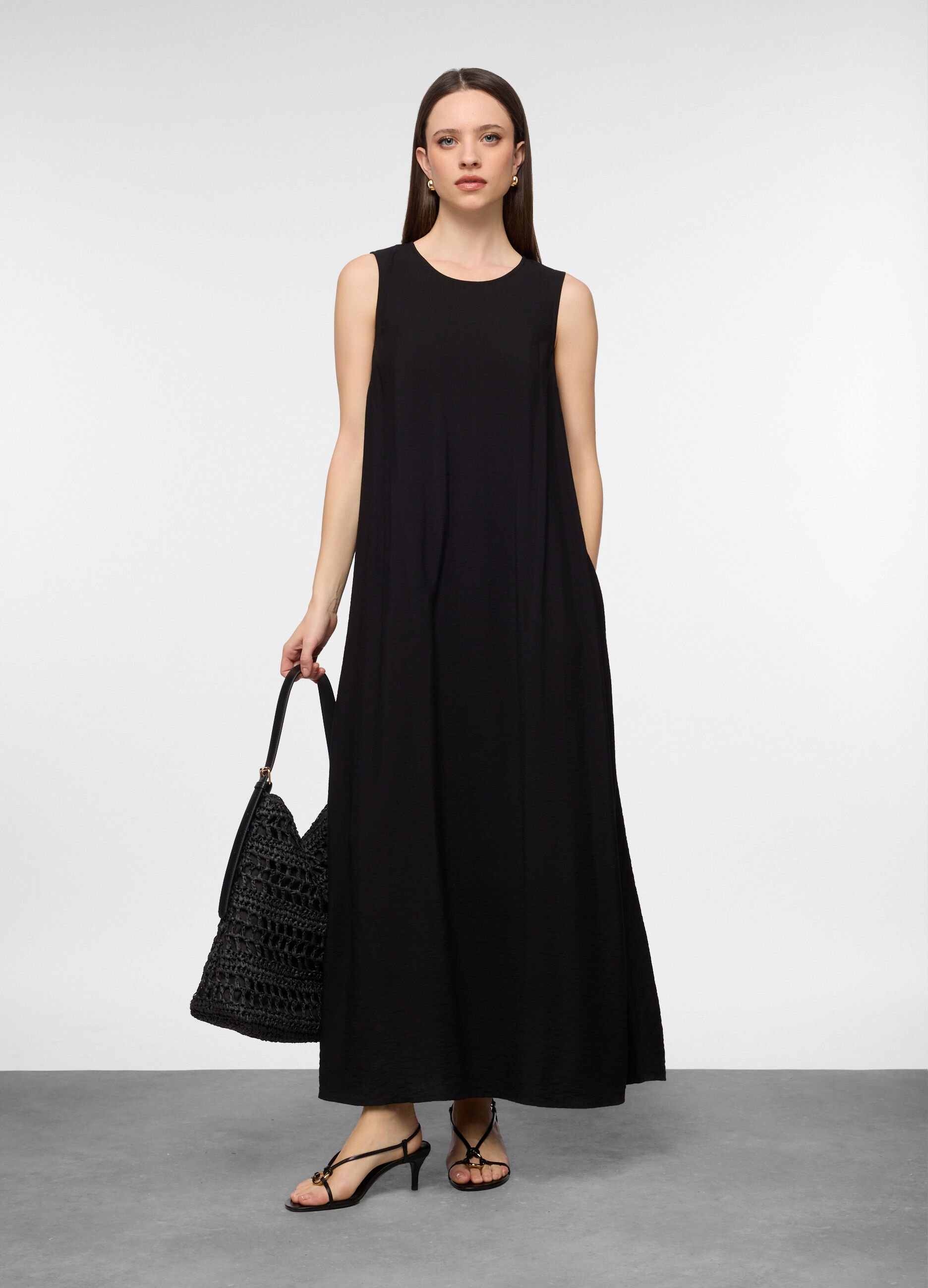 Vestito lungo smanicato fit over donna_0