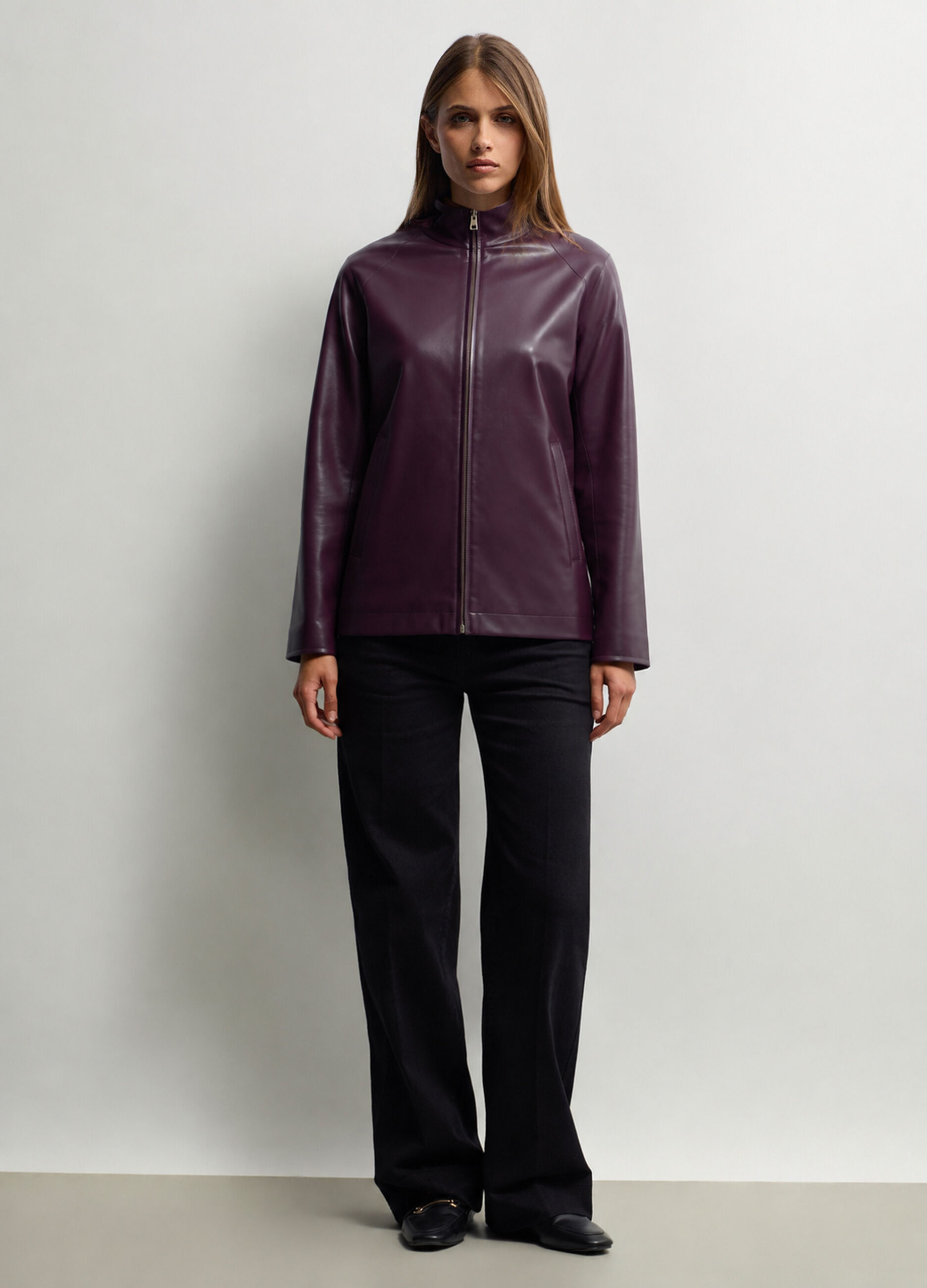 Giacca in eco pelle donna_0