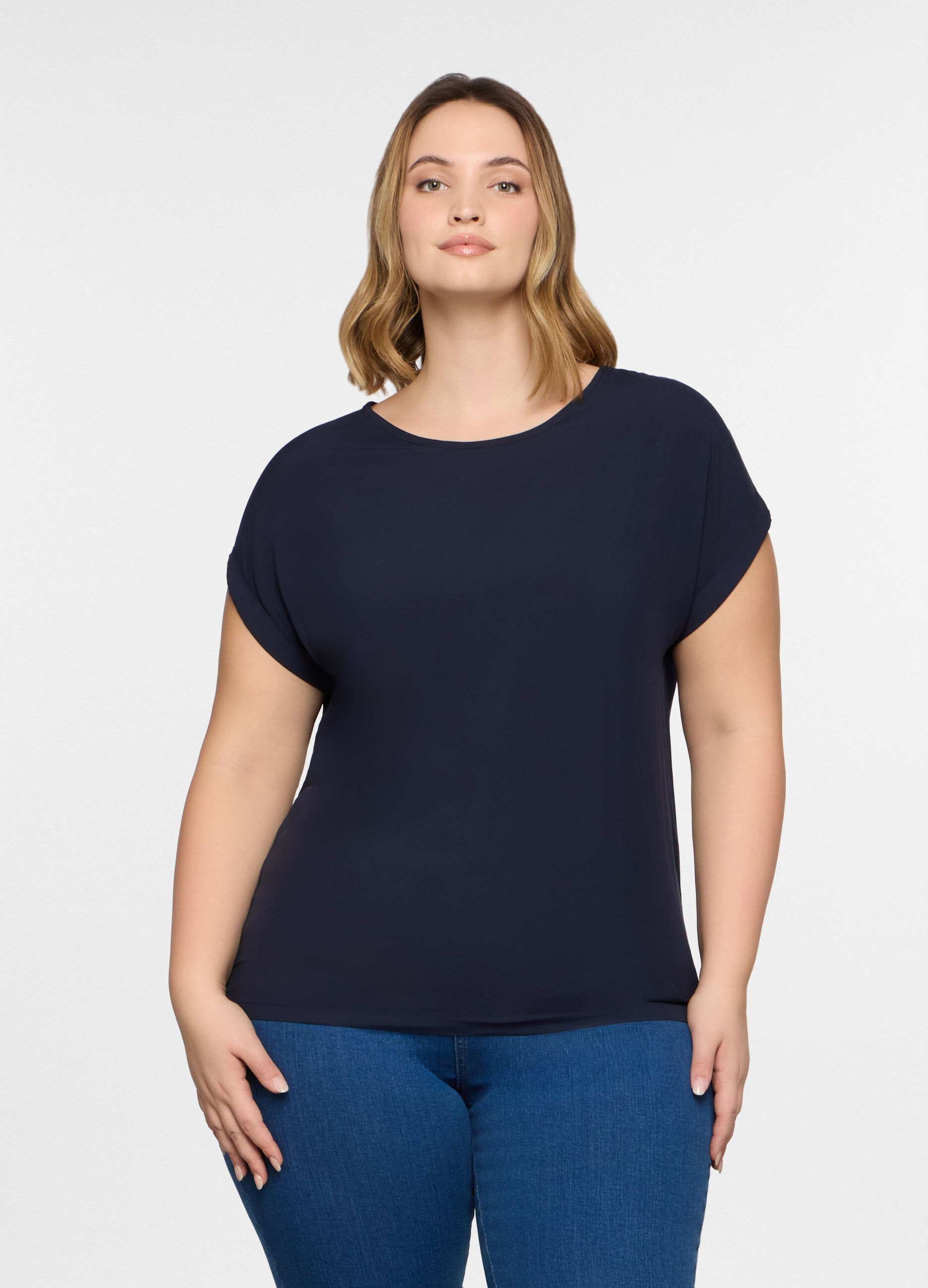 T-shirt girocollo donna curvy_0