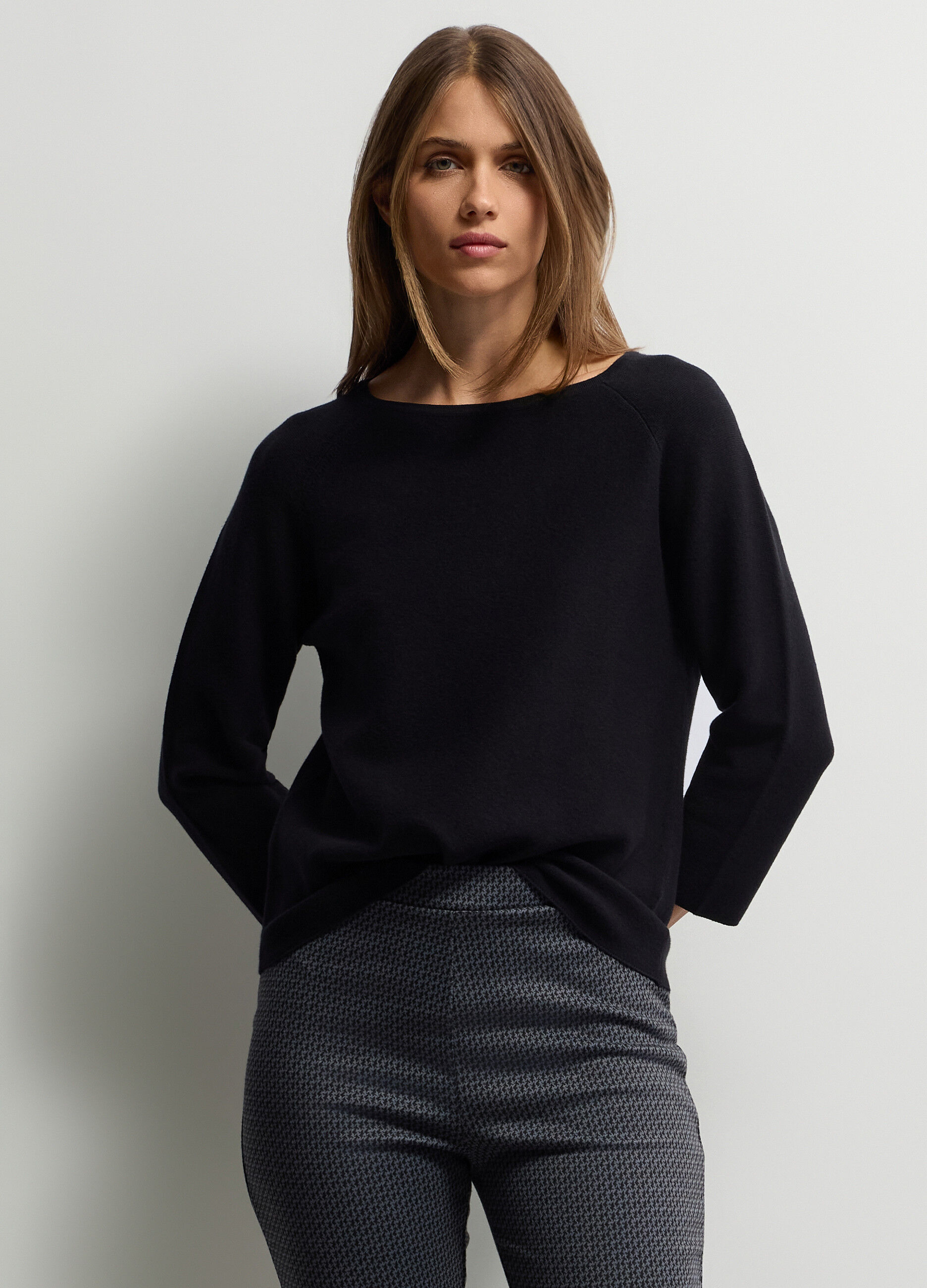 Pullover girocollo rasato donna_0
