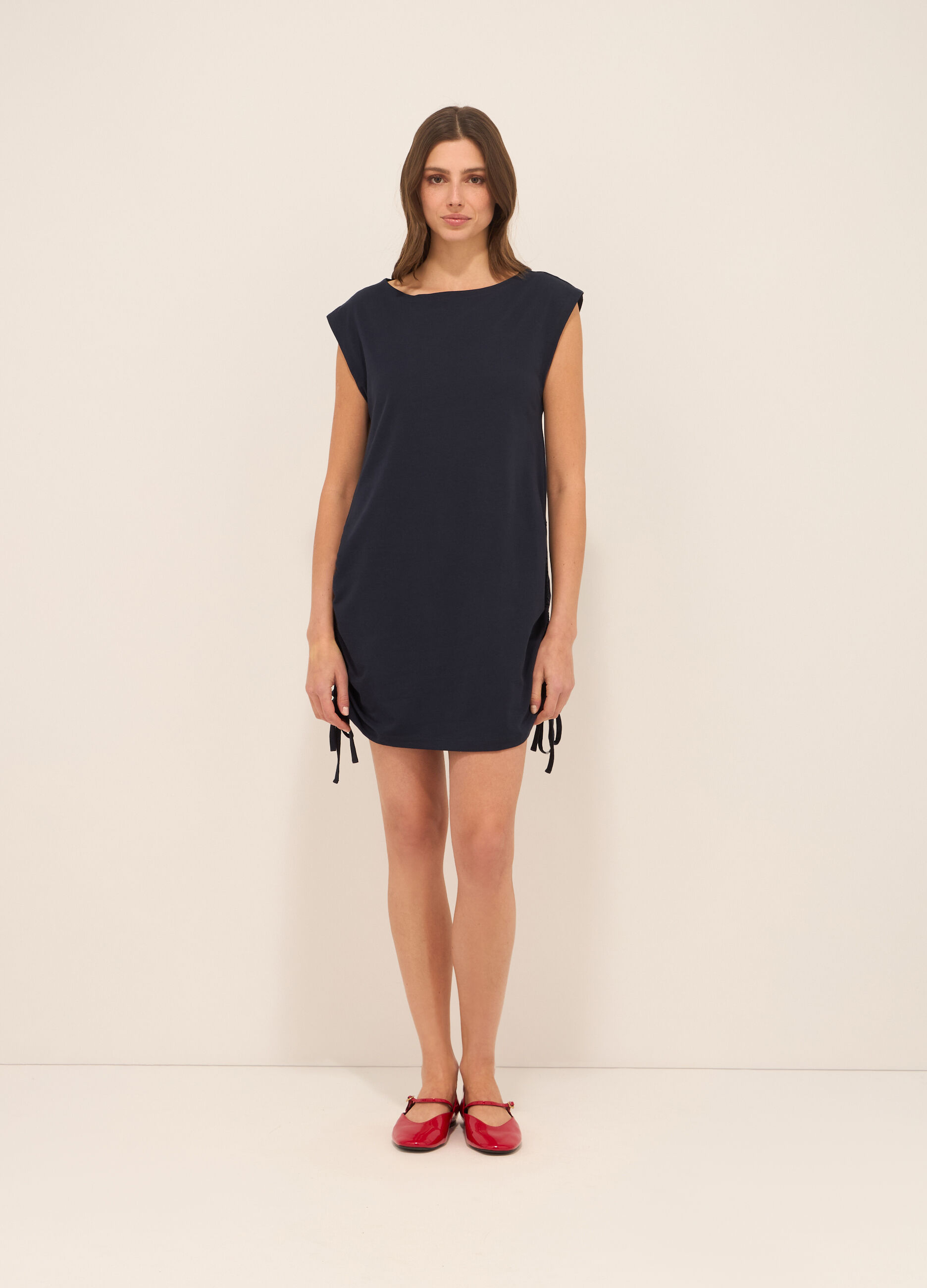 Abito corto in cotone stretch donna_0