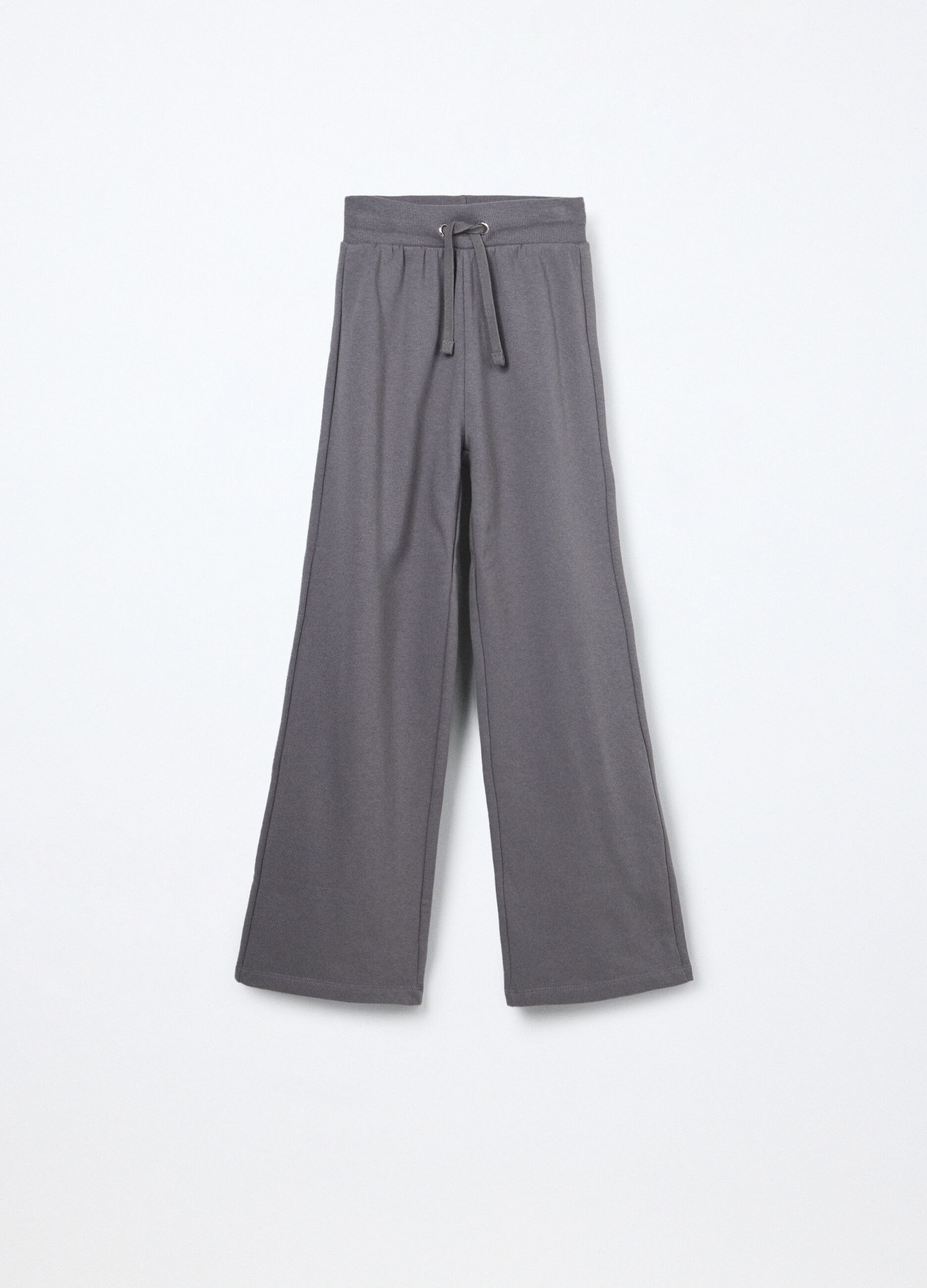 Jogger wide leg misto cotone ragazza_0