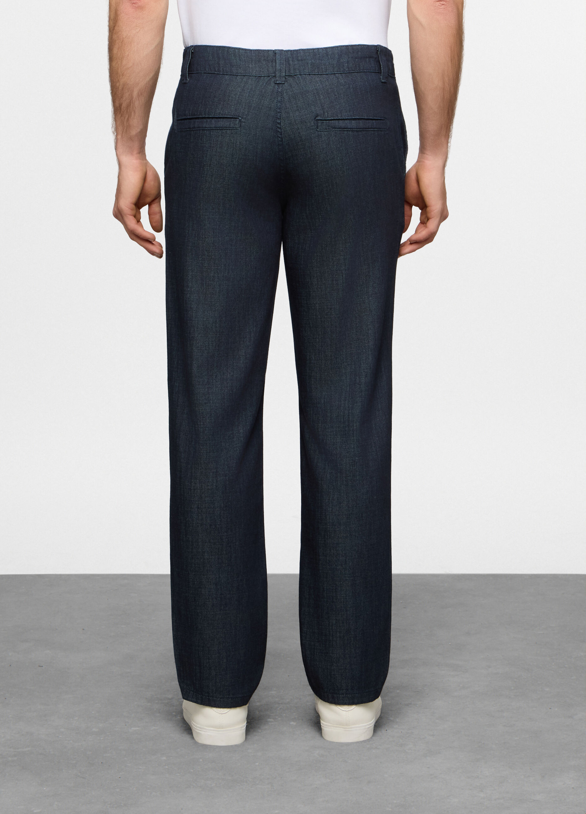 Jeans slim fit in denim di cotone e viscosa uomo_2