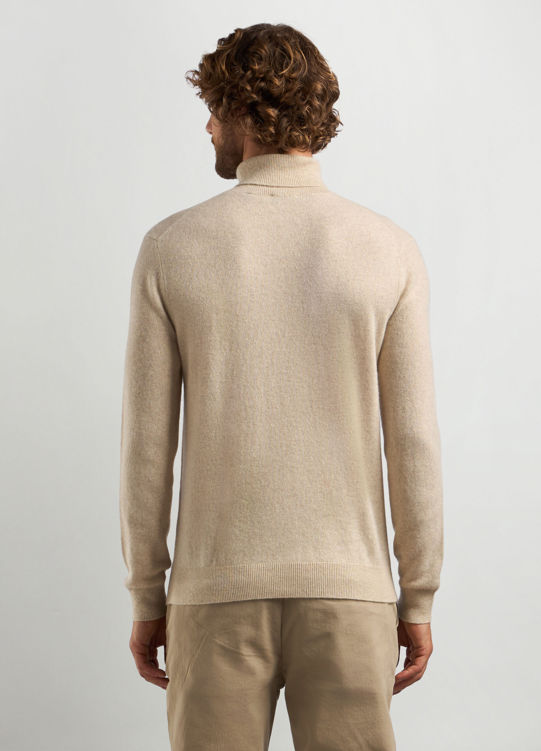 Maglione collo alto maglia rasata uomo_1