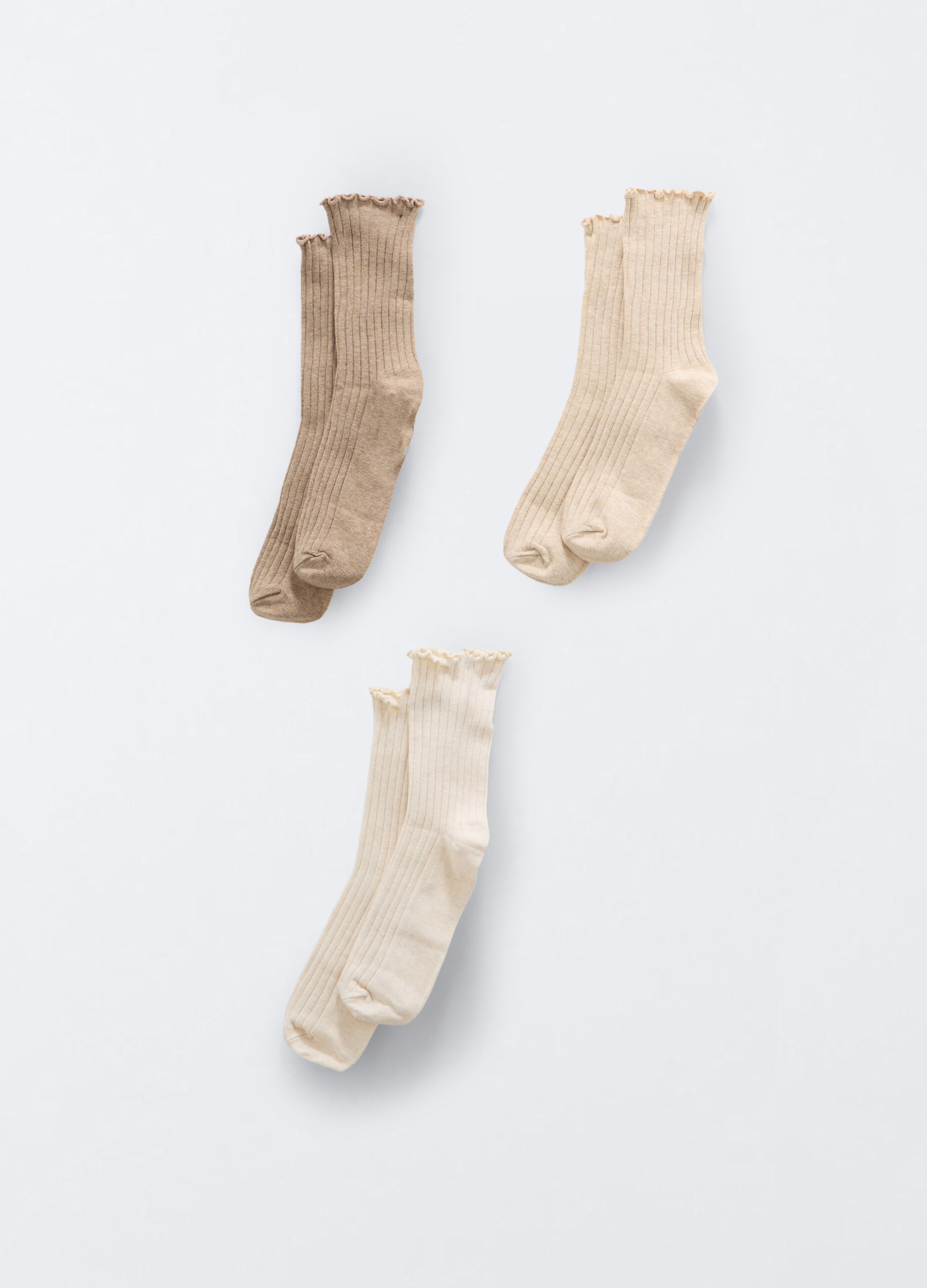 Pack 3 calze in costina misto cotone stretch _0