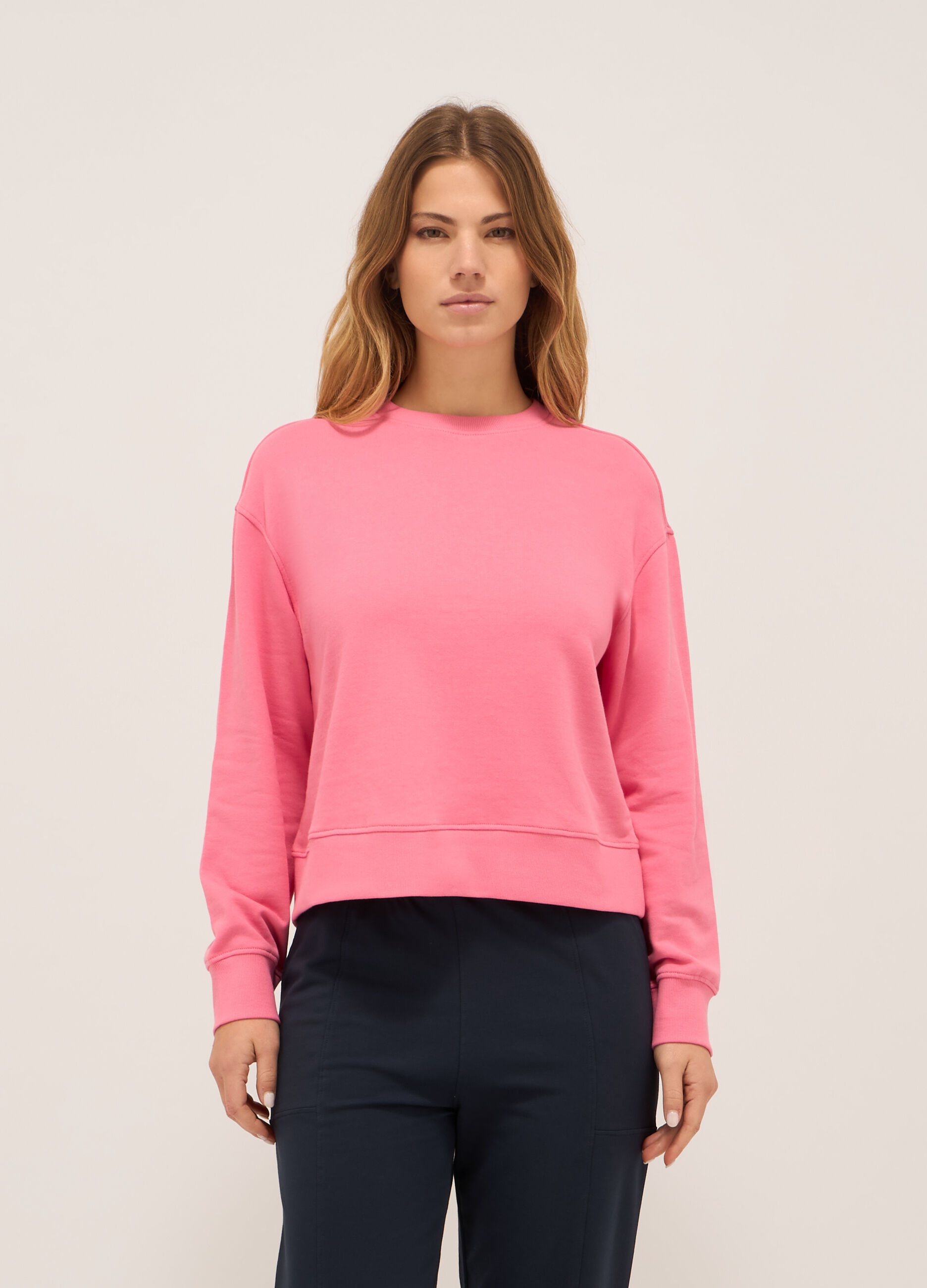 Felpa in french terry di puro cotone donna_0