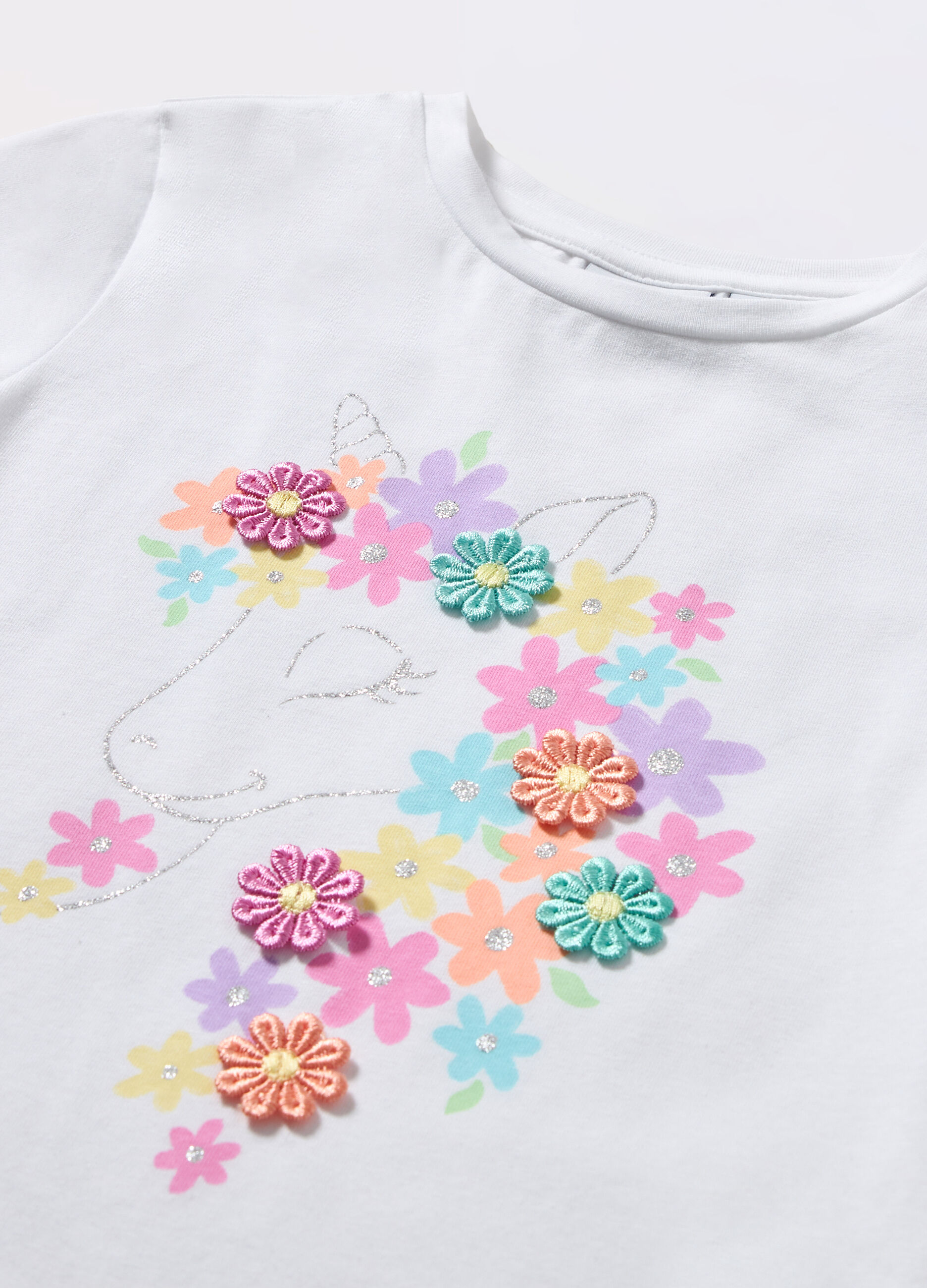 T-shirt in jersey di cotone stretch bambina_1