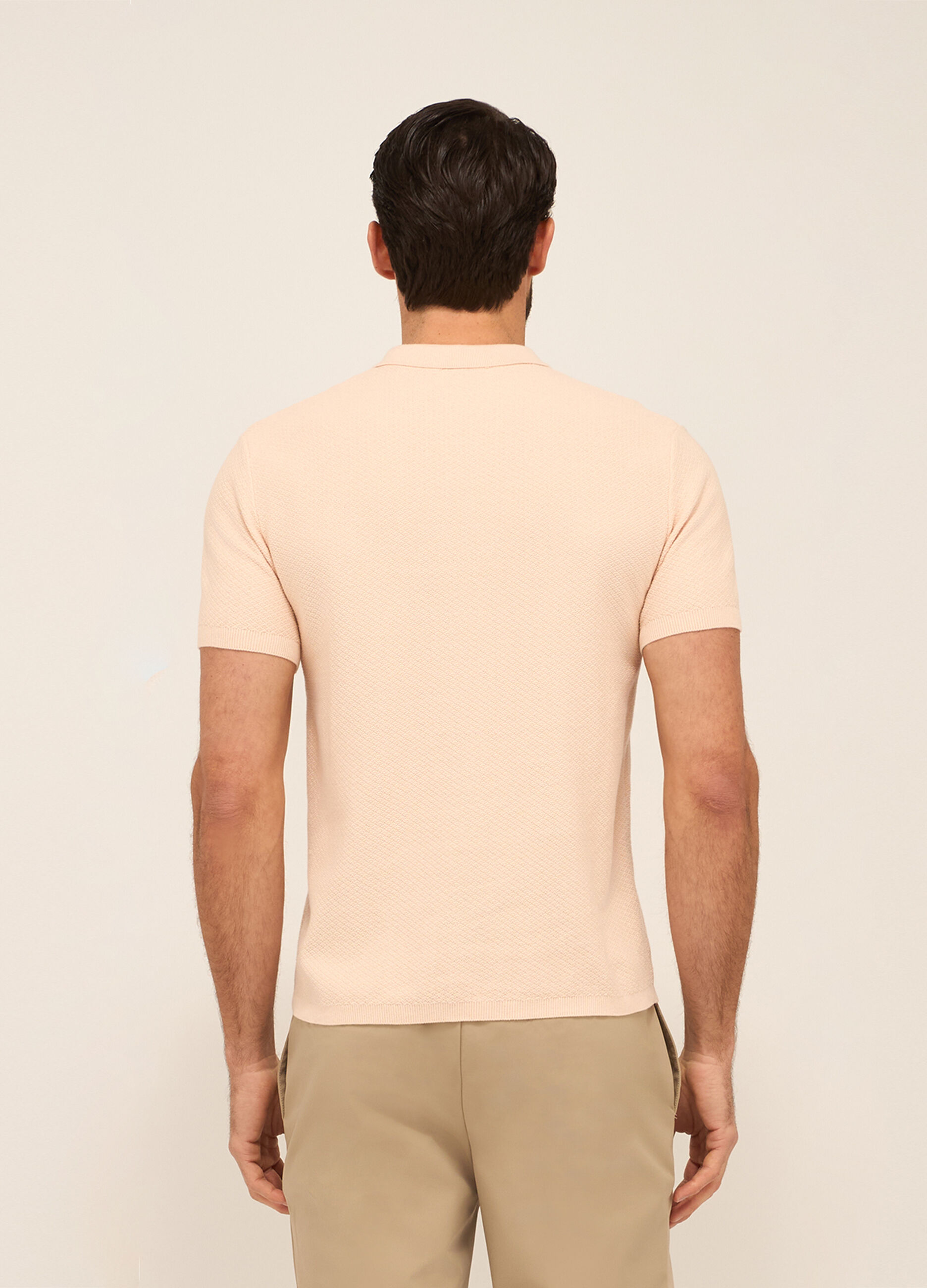 Polo a maniche corte in cotone texturizzato uomo_1