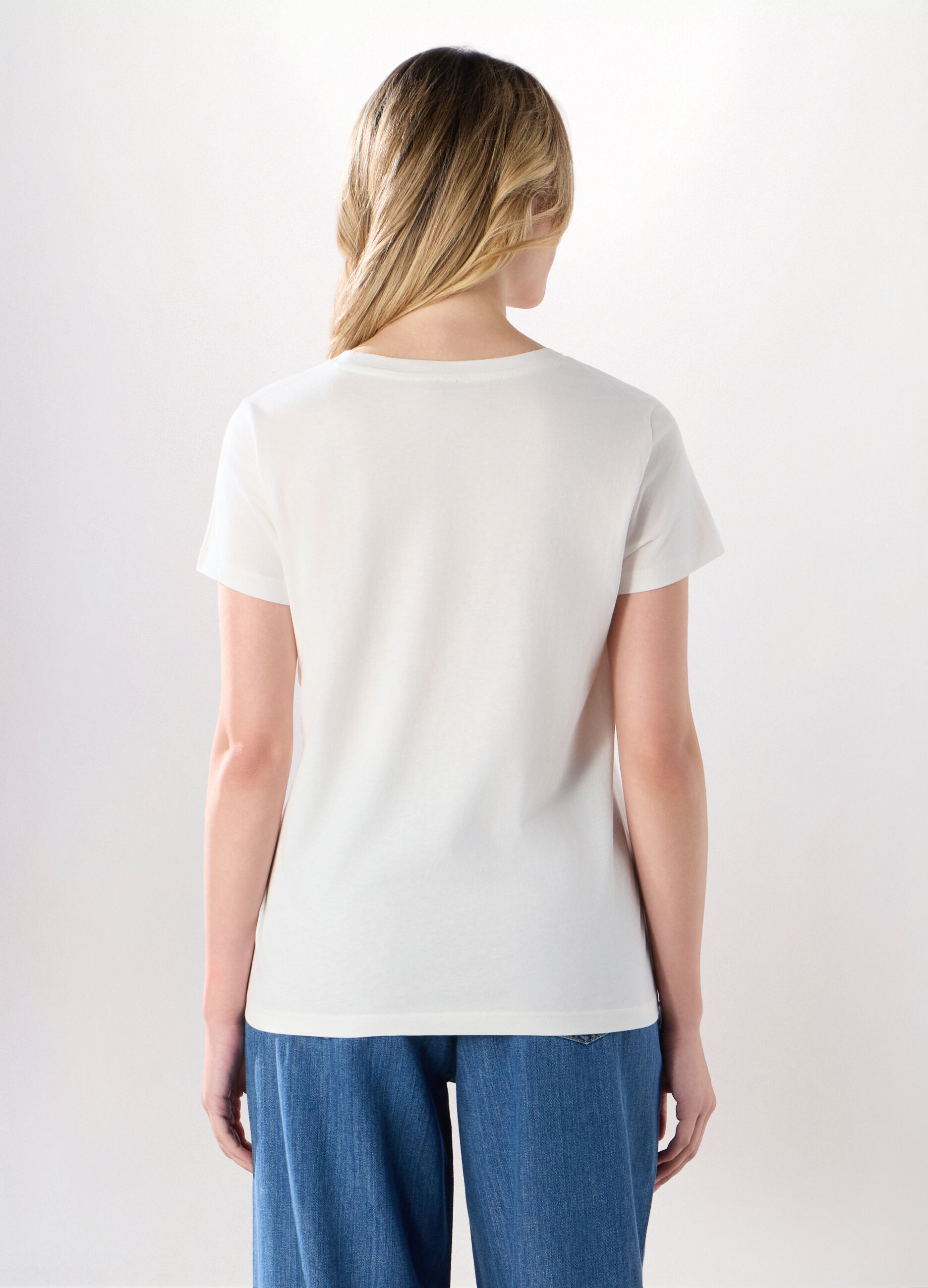T-shirt in jersey di puro cotone donna_1