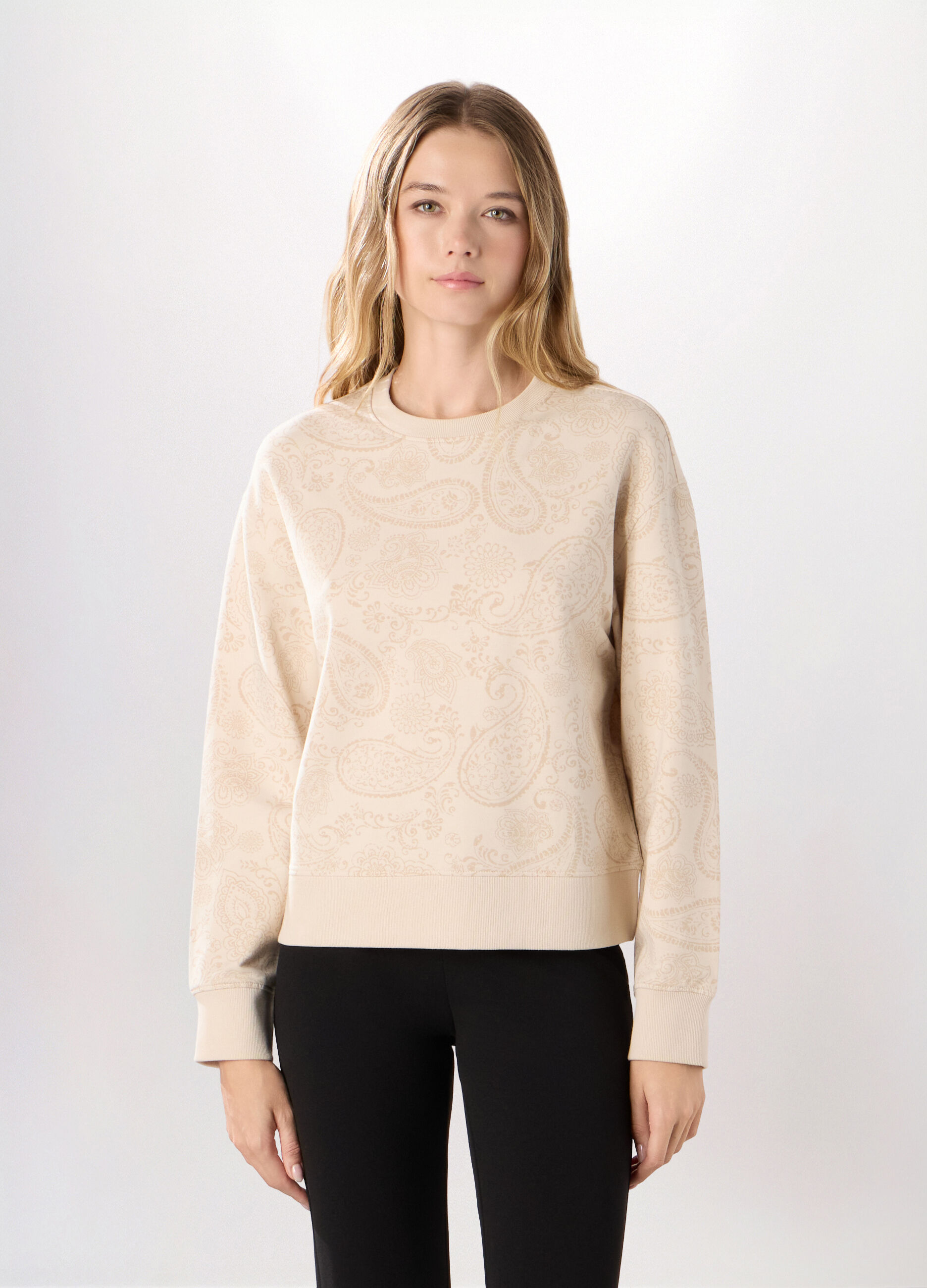 Felpa in french terry di cotone stretch donna_0